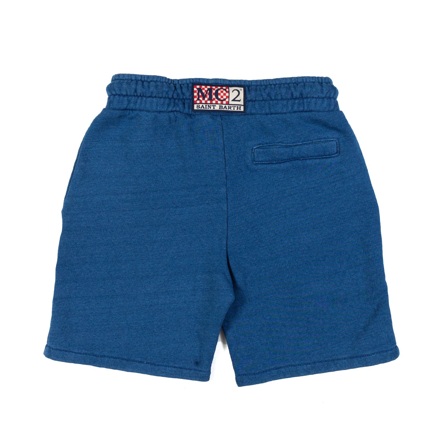 Pantaloncini di cotone blu con logo - annameglio.com abbigliamento moda