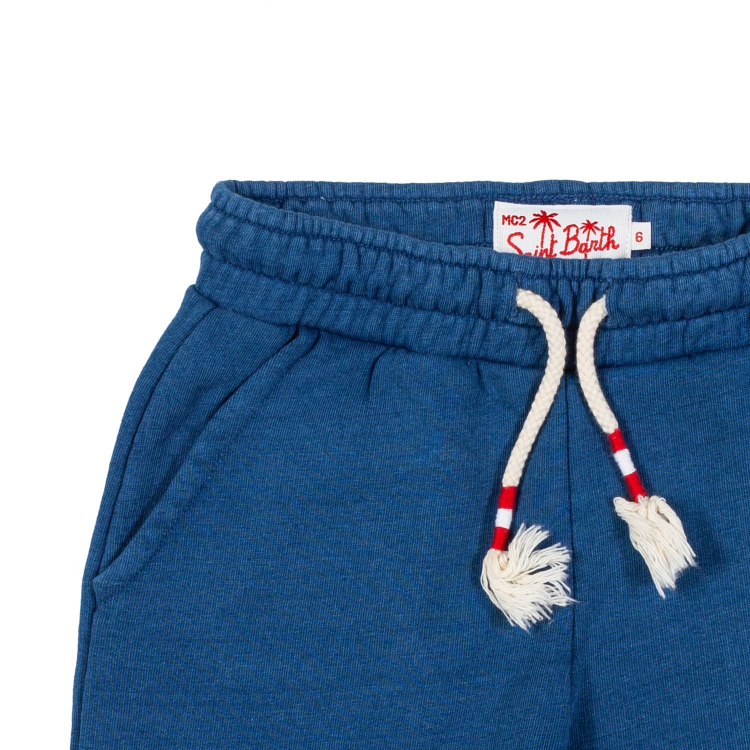 Pantaloncini di cotone blu con logo - annameglio.com abbigliamento moda