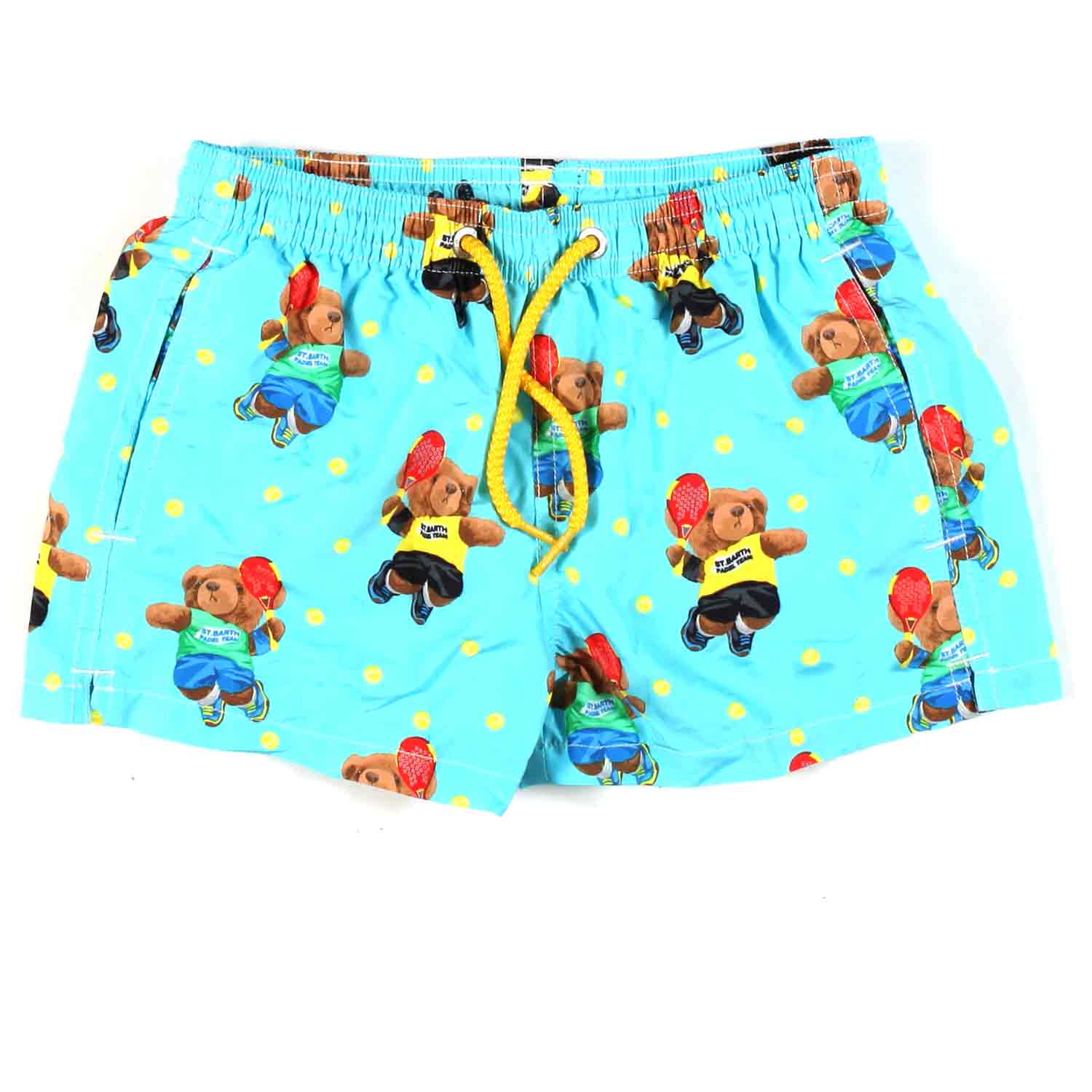 COSTUME BOXER TEDDY PADEL CELESTE FLUO BAMBINO - annameglio.com abbigliamento moda