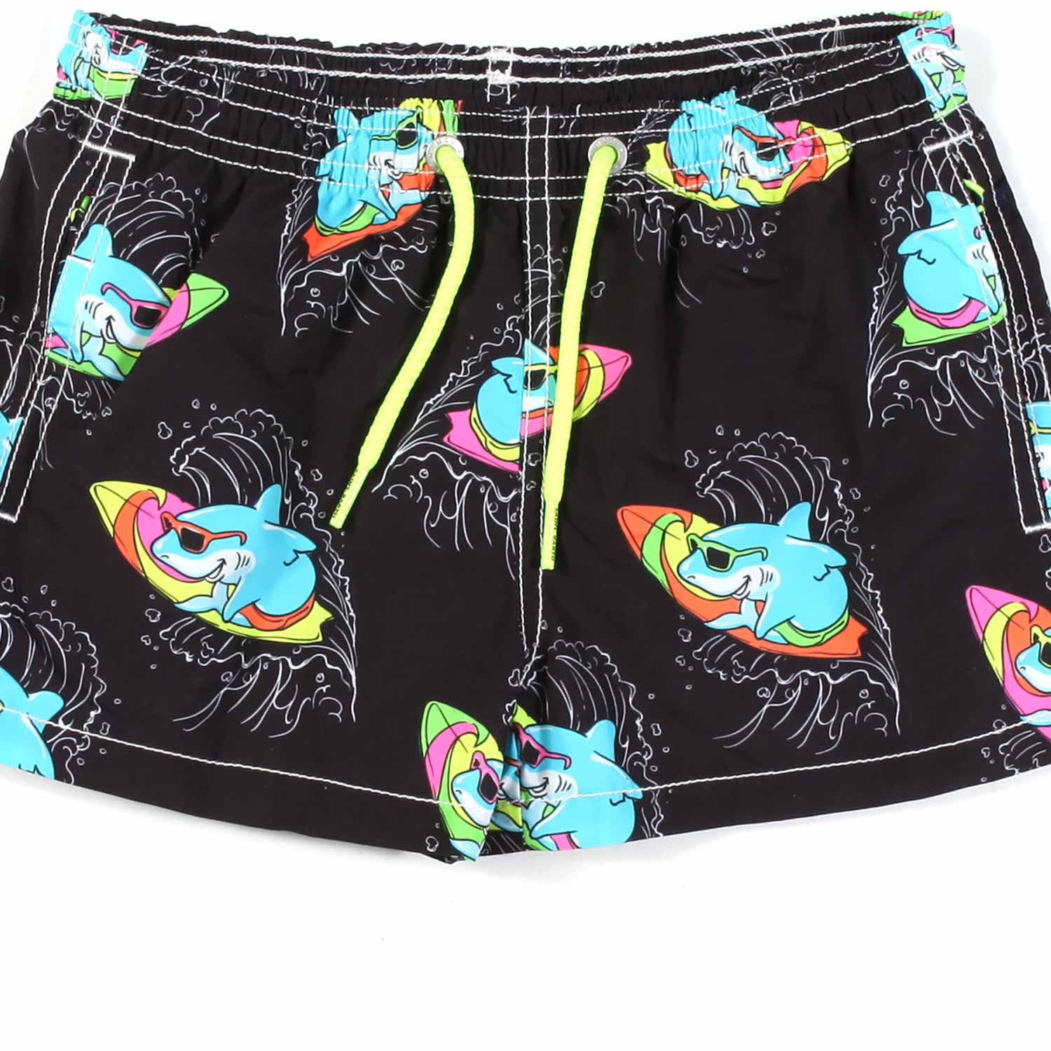 COSTUME BOXER NERO CON SQUALI MULTICOLOR BAMBINO - annameglio.com abbigliamento moda