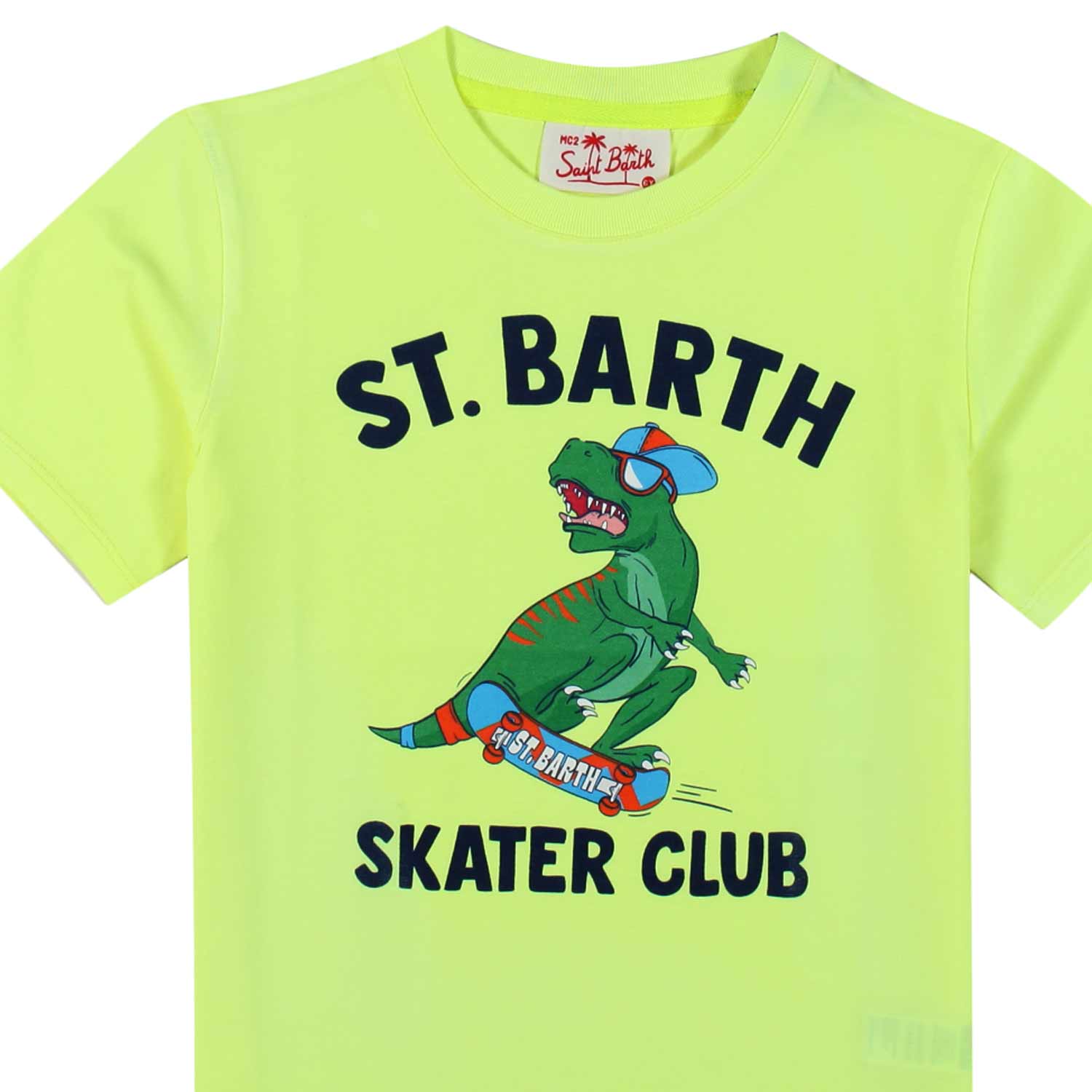 T-SHIRT T-REX SKATER GIALLO FLUO BAMBINO - annameglio.com abbigliamento moda