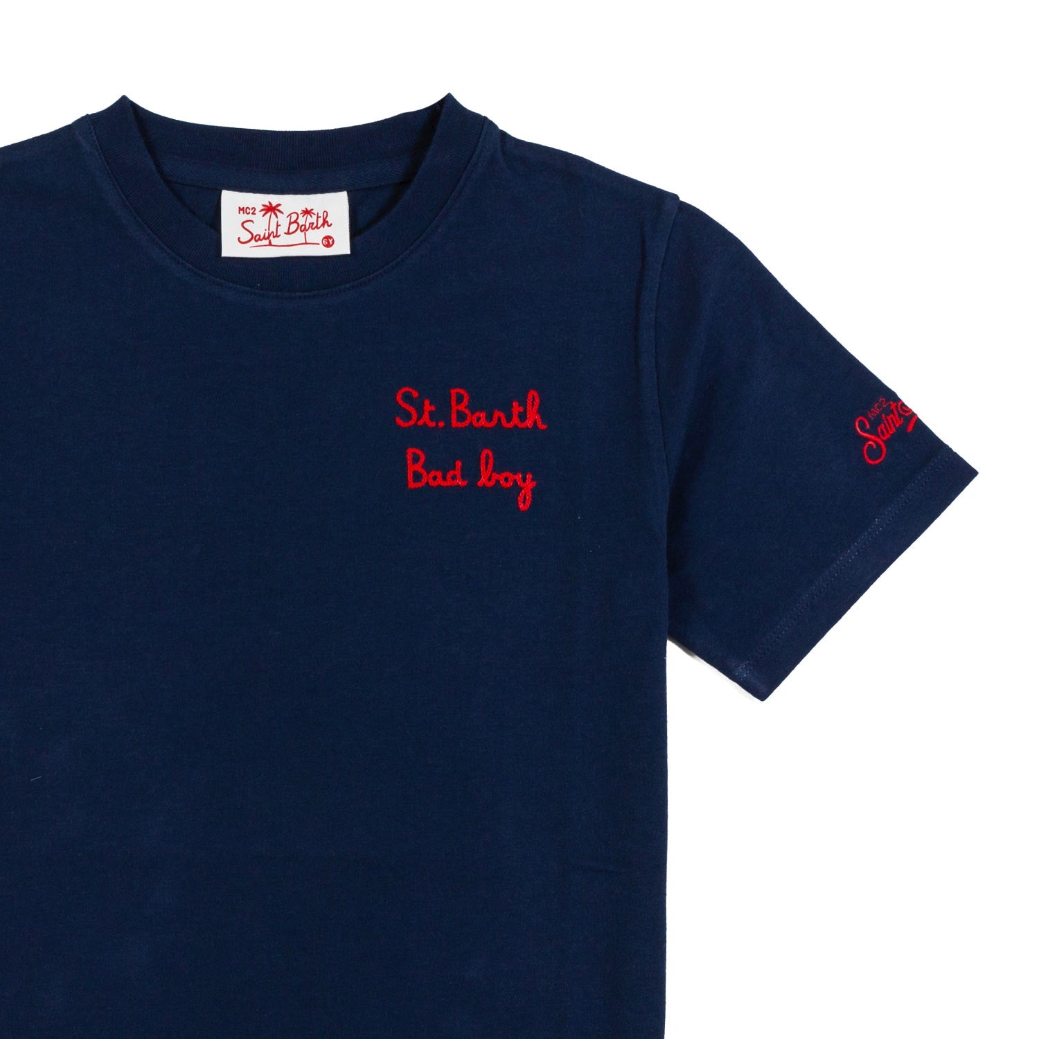 T-SHIRT BAD BOY BLU NAVY CON RICAMO ROSSO - annameglio.com abbigliamento moda