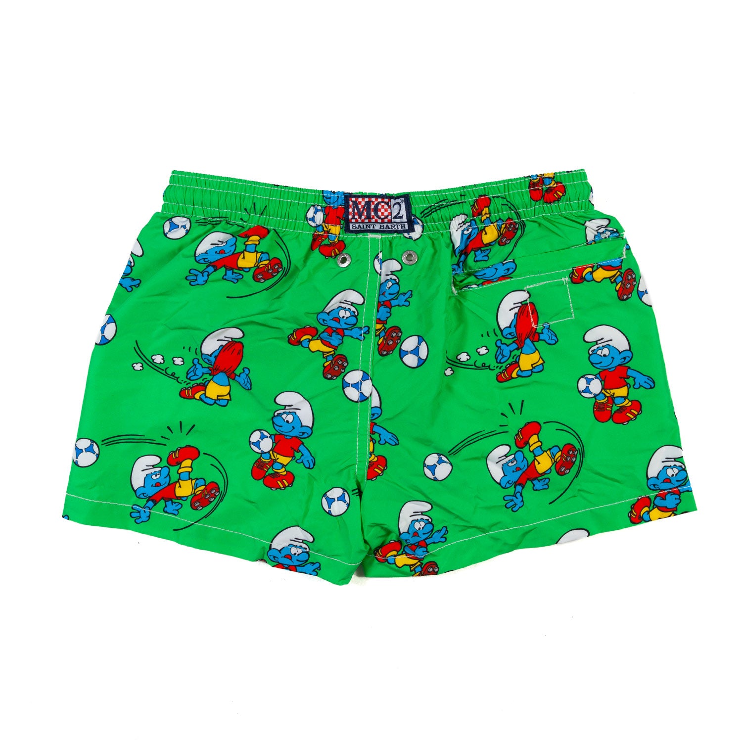 COSTUME BOXER VERDE CON STAMPE PUFFI CALCIATORI - annameglio.com abbigliamento moda
