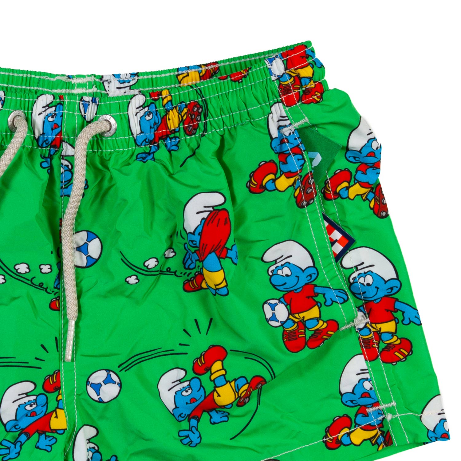 COSTUME BOXER VERDE CON STAMPE PUFFI CALCIATORI - annameglio.com abbigliamento moda