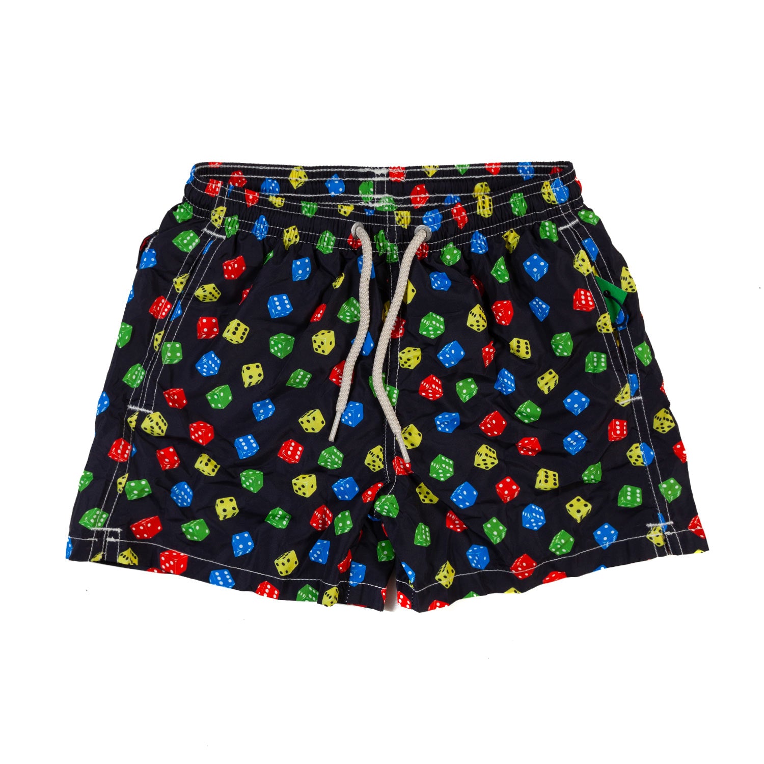 COSTUME BOXER BLU SCURO CON MINI DADI MULTICOLOR - annameglio.com abbigliamento moda