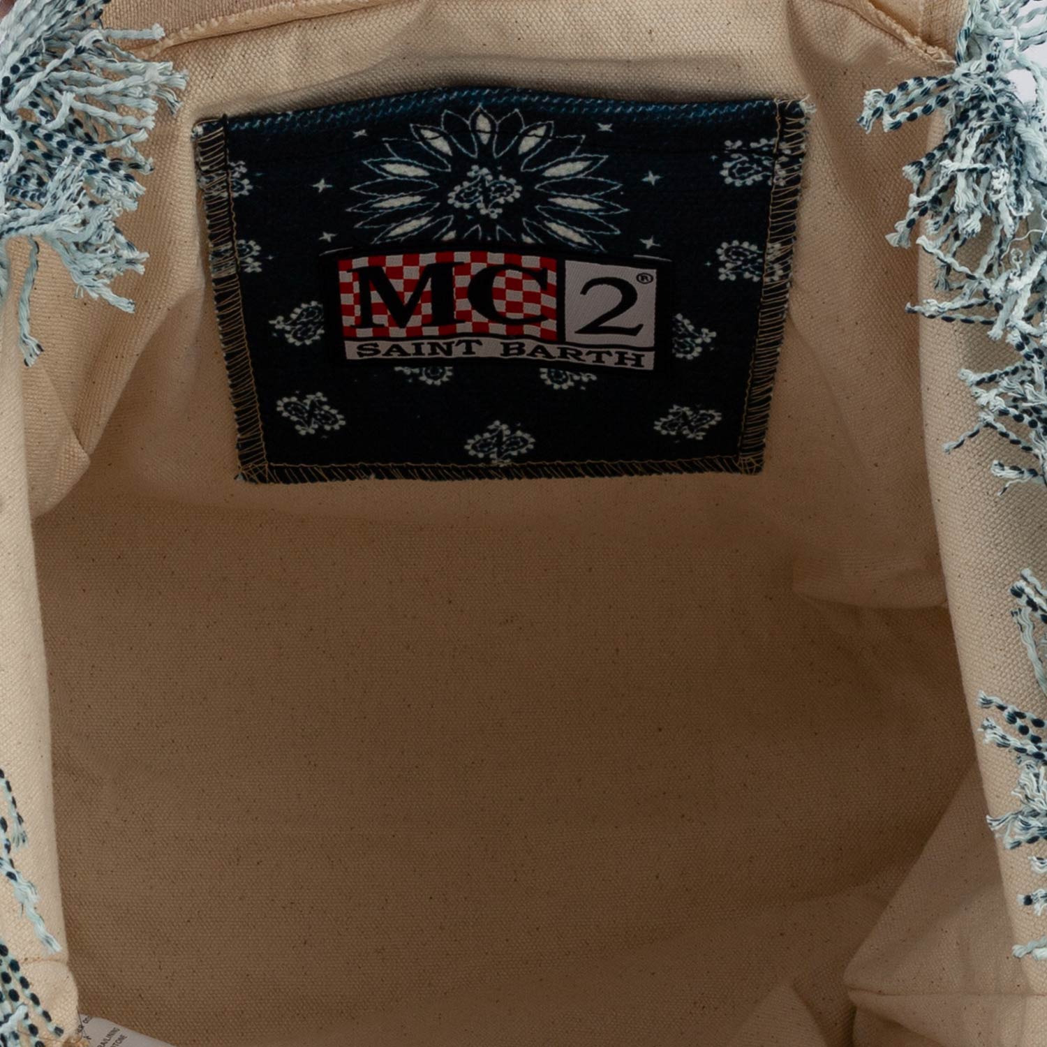 BORSA MINI COLETTE BANDANA BLU CON LOGHI FUCSIA - annameglio.com abbigliamento moda