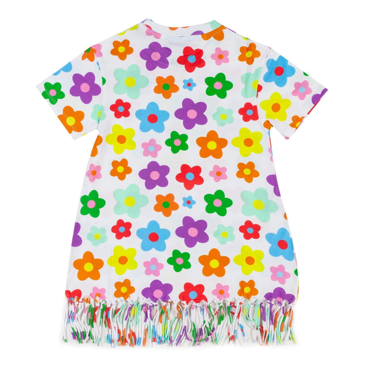 ABITO COPRICOSTUME BIANCO CON FIORI MULTICOLOR - annameglio.com abbigliamento moda