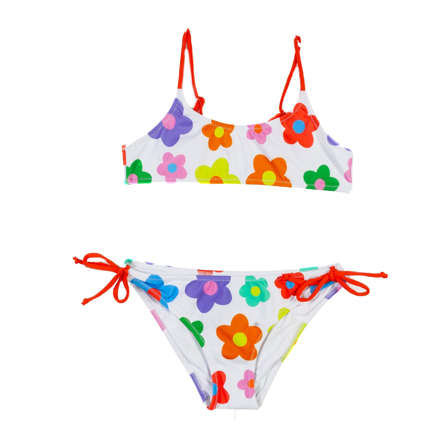 BIKINI JAIDEN BIANCO CON FIORI MULTICOLOR BAMBINA - annameglio.com abbigliamento moda
