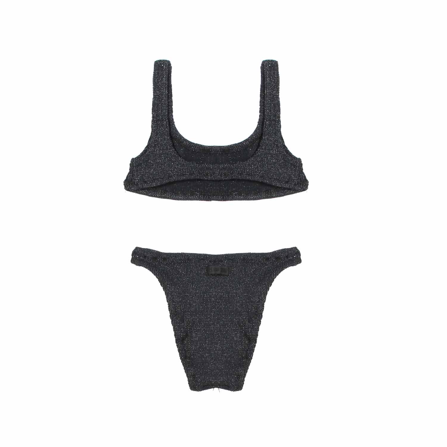 BIKINI BAKER CRINKLE LUREX NERO BAMBINA - annameglio.com abbigliamento moda