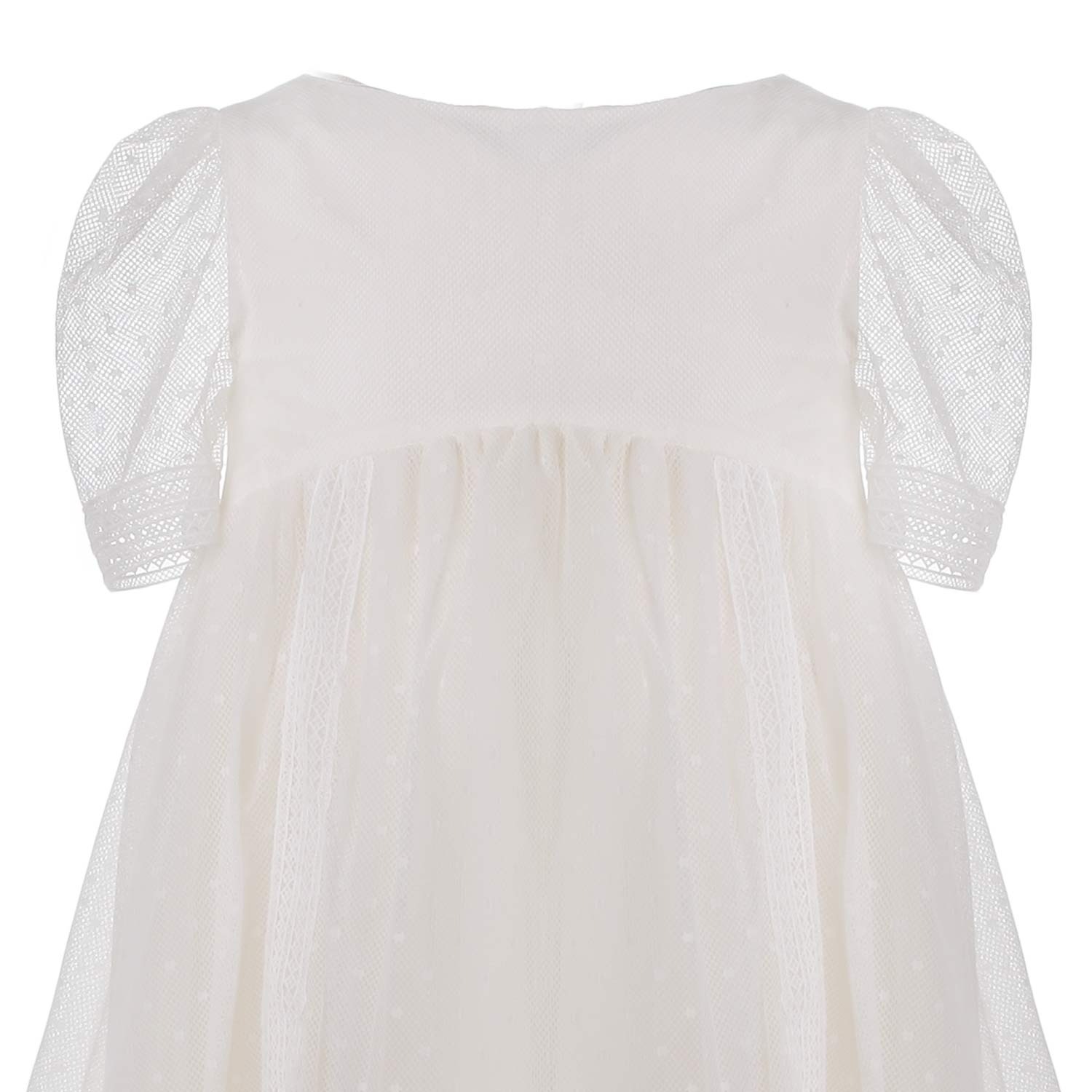 ABITO BIANCO IN TULLE RICAMATO BAMBINA - annameglio.com abbigliamento moda