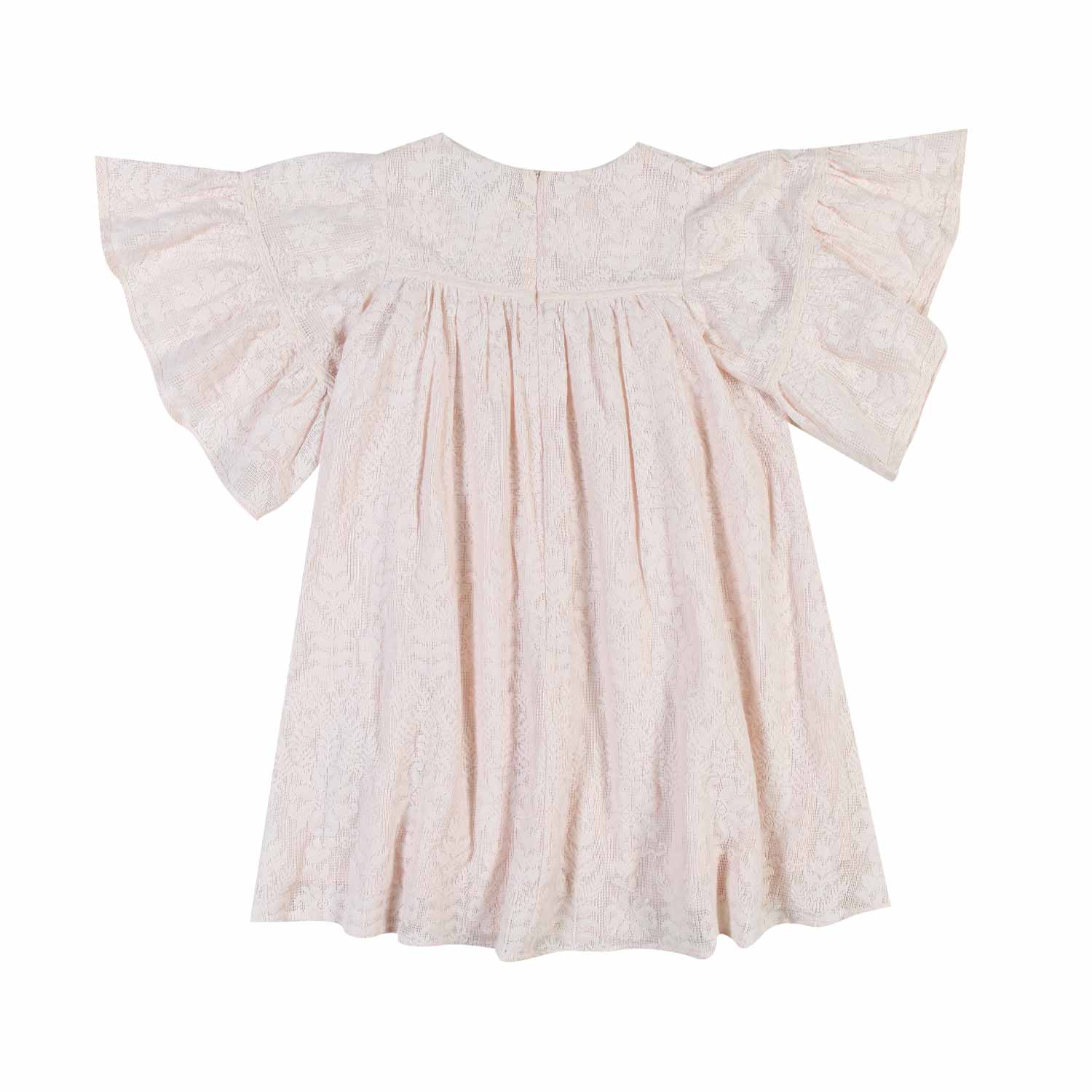 ABITO IN PIZZO FLOREALE ROSA CIPRIA BAMBINA - annameglio.com abbigliamento moda