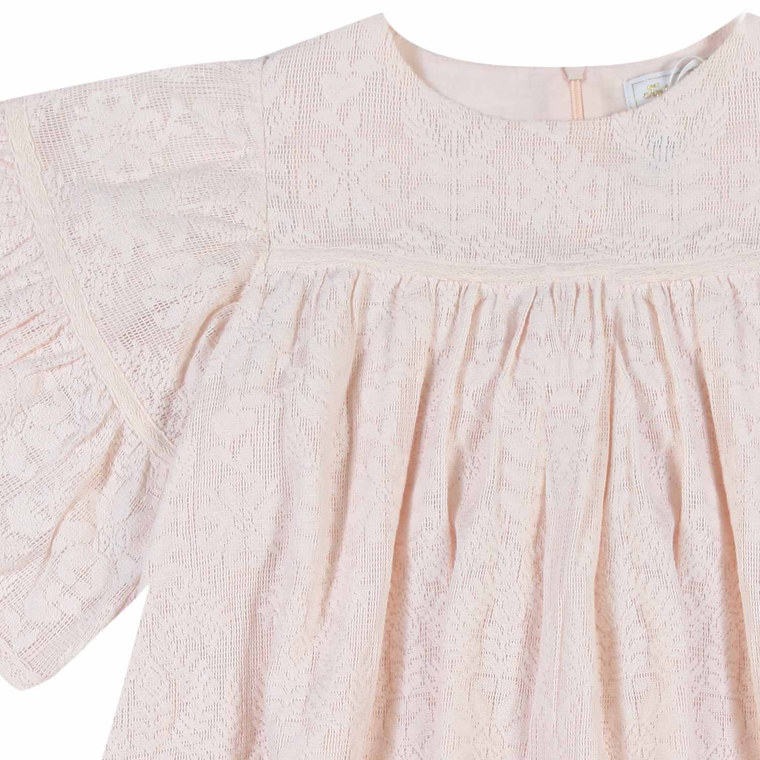 ABITO IN PIZZO FLOREALE ROSA CIPRIA BAMBINA - annameglio.com abbigliamento moda