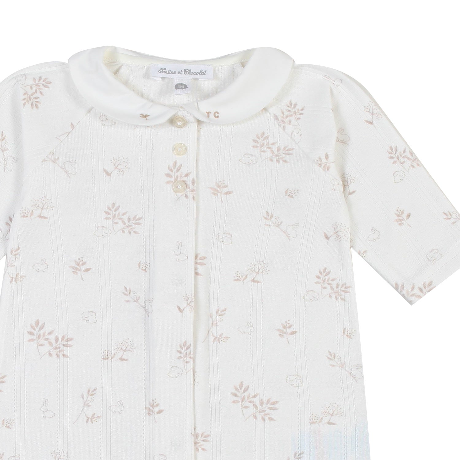 TUTINA BIANCA CON DECORAZIONI NOCCIOLA NEONATA - annameglio.com abbigliamento moda