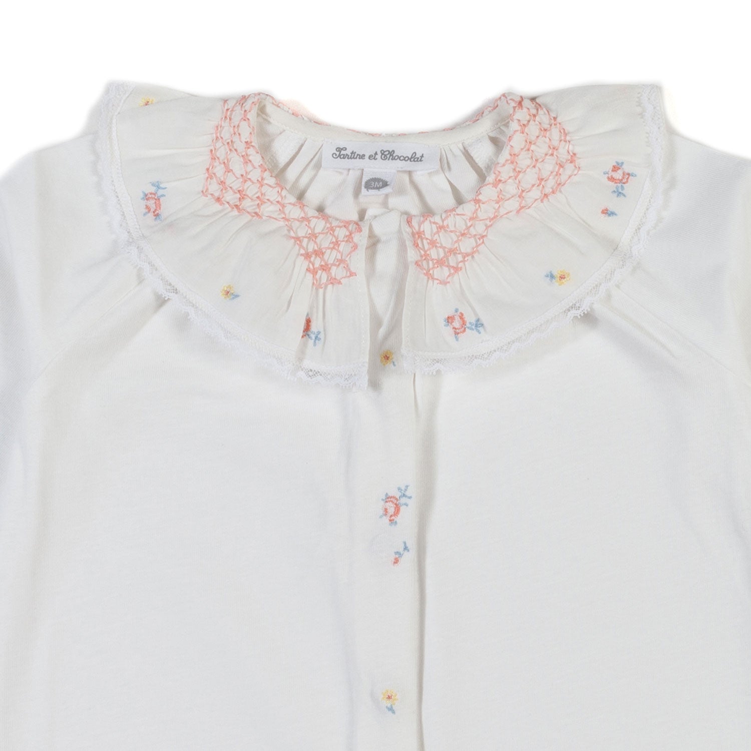 TUTINA BIANCA CON RICAMI MULTICOLOR NEONATA - annameglio.com abbigliamento moda