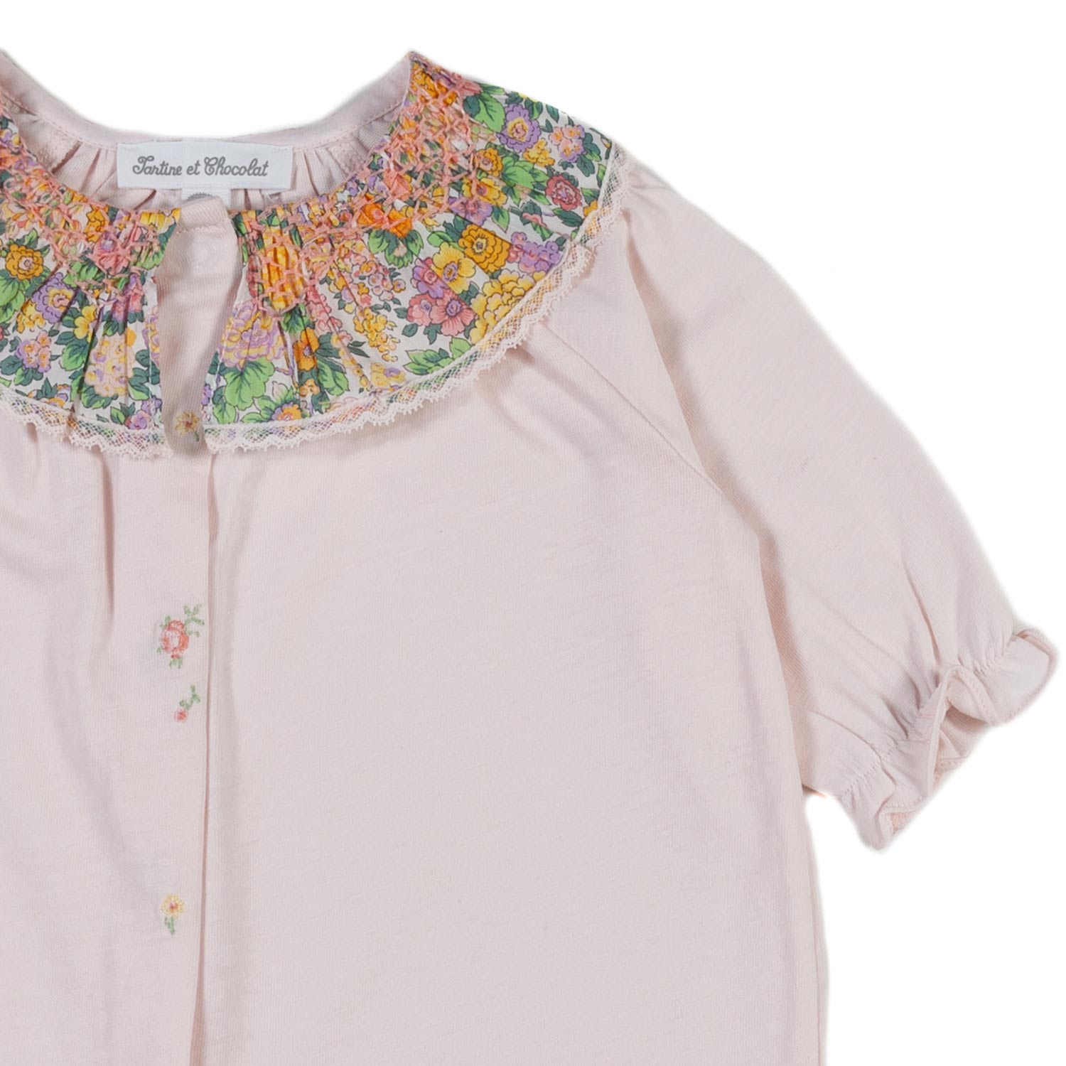 TUTINA ROSA CON FIORI MULTICOLOR NEONATA - annameglio.com abbigliamento moda