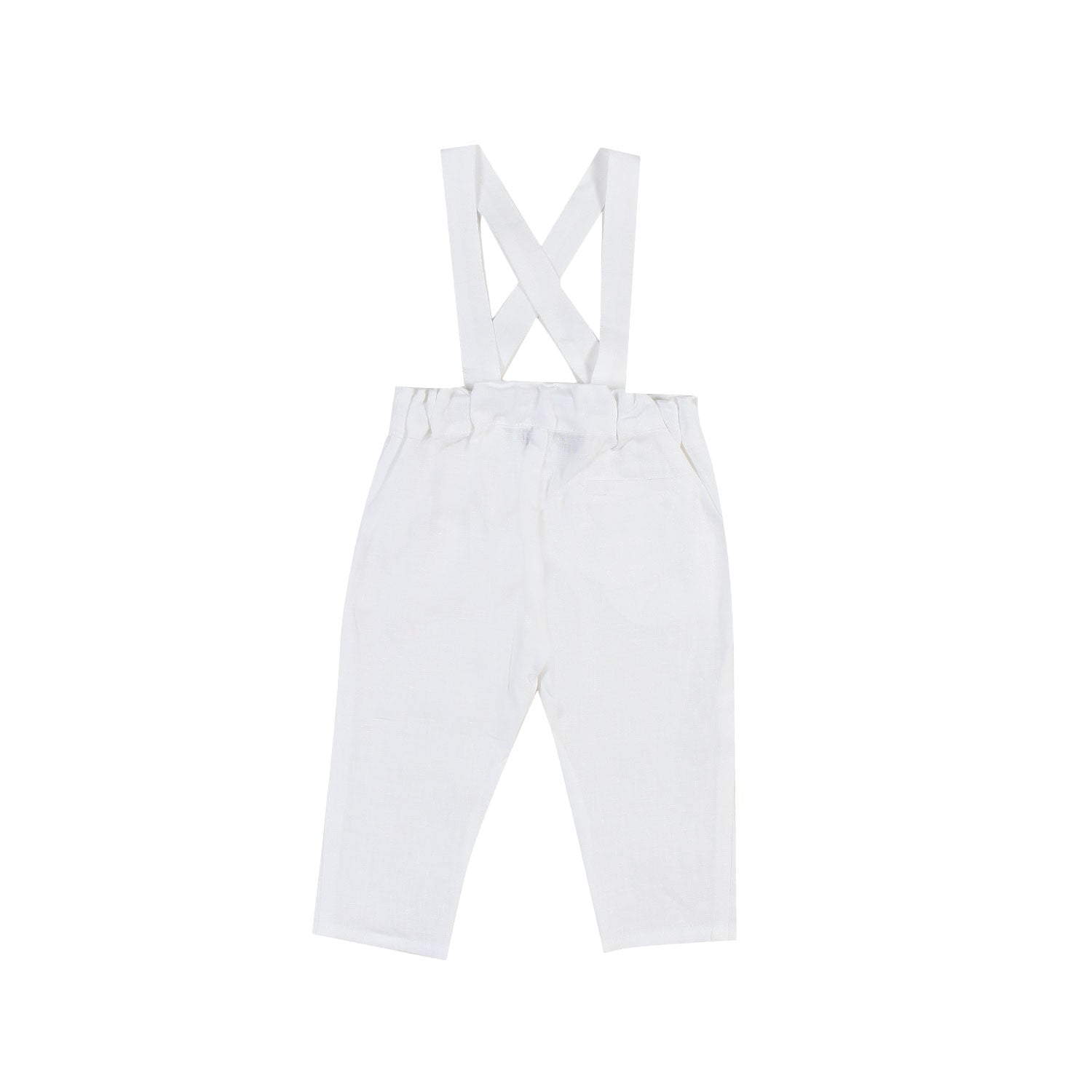 PANTALONE LINO BIANCO CON BRETELLE BIMBO E NEONATO - annameglio.com abbigliamento moda