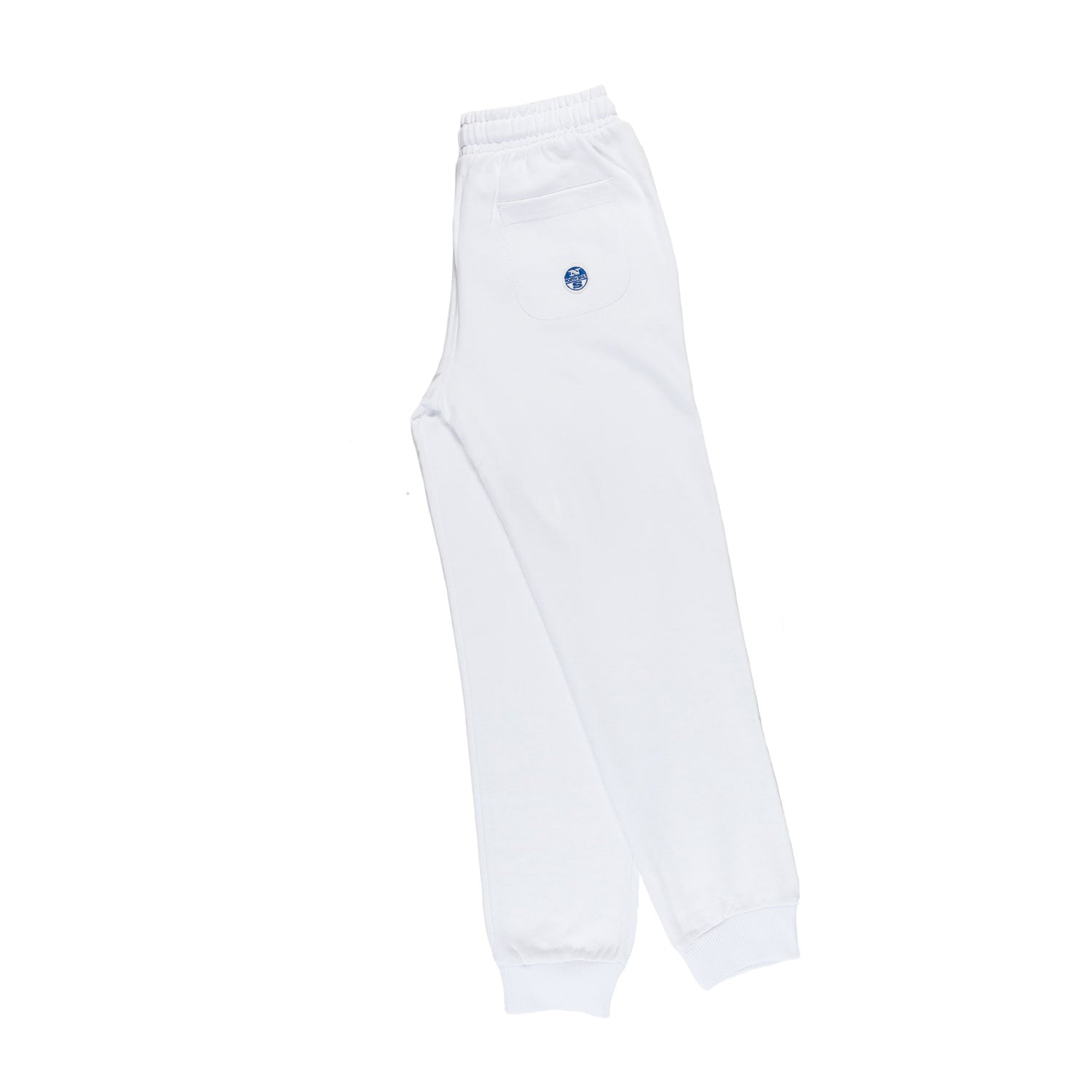 PANTALONE FELPA BIANCO CON MINI LOGO AZZURRO - annameglio.com abbigliamento moda