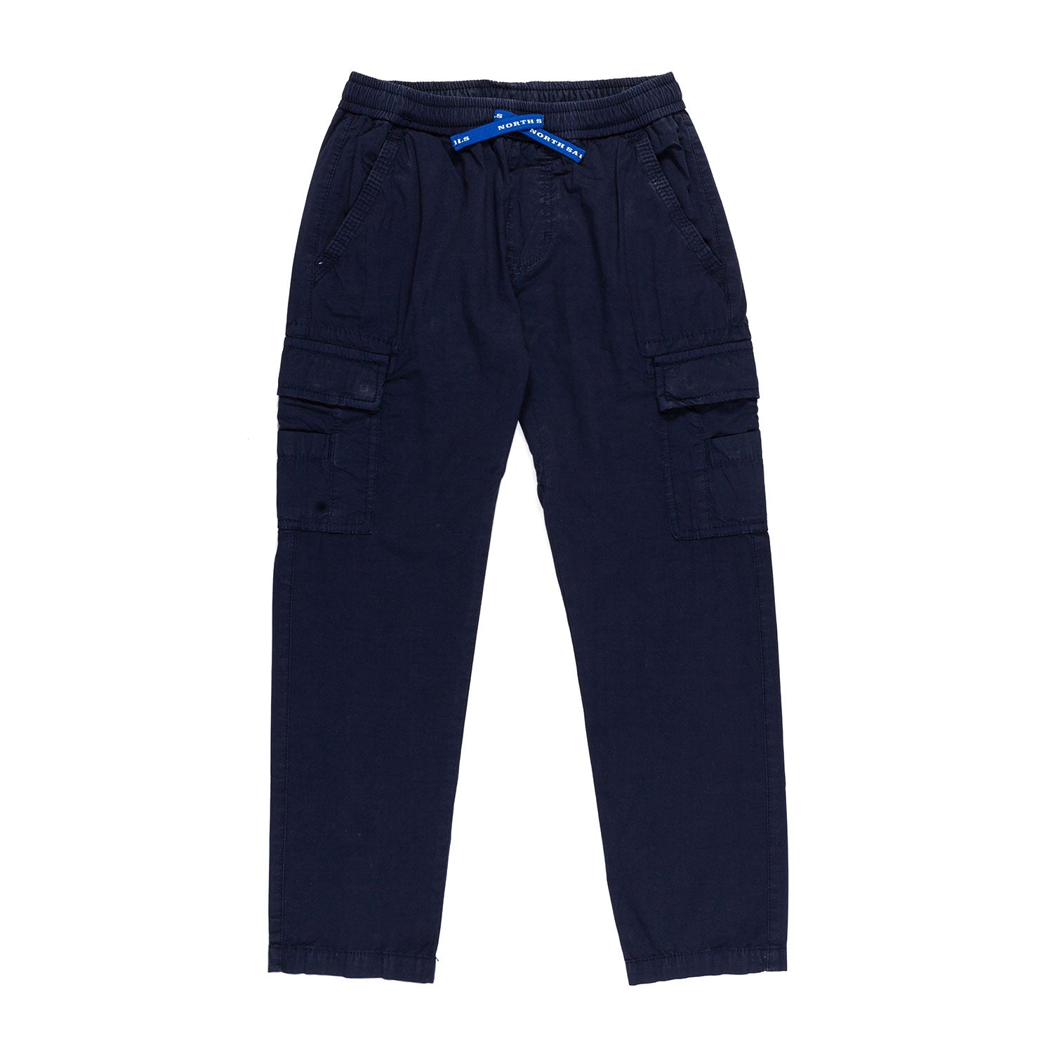 PANTALONE CARGO BLU NAVY CON PATCH LOGO AZZURRA - annameglio.com abbigliamento moda