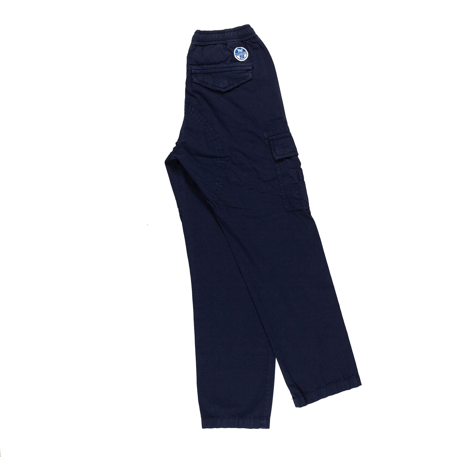 PANTALONE CARGO BLU NAVY CON PATCH LOGO AZZURRA - annameglio.com abbigliamento moda