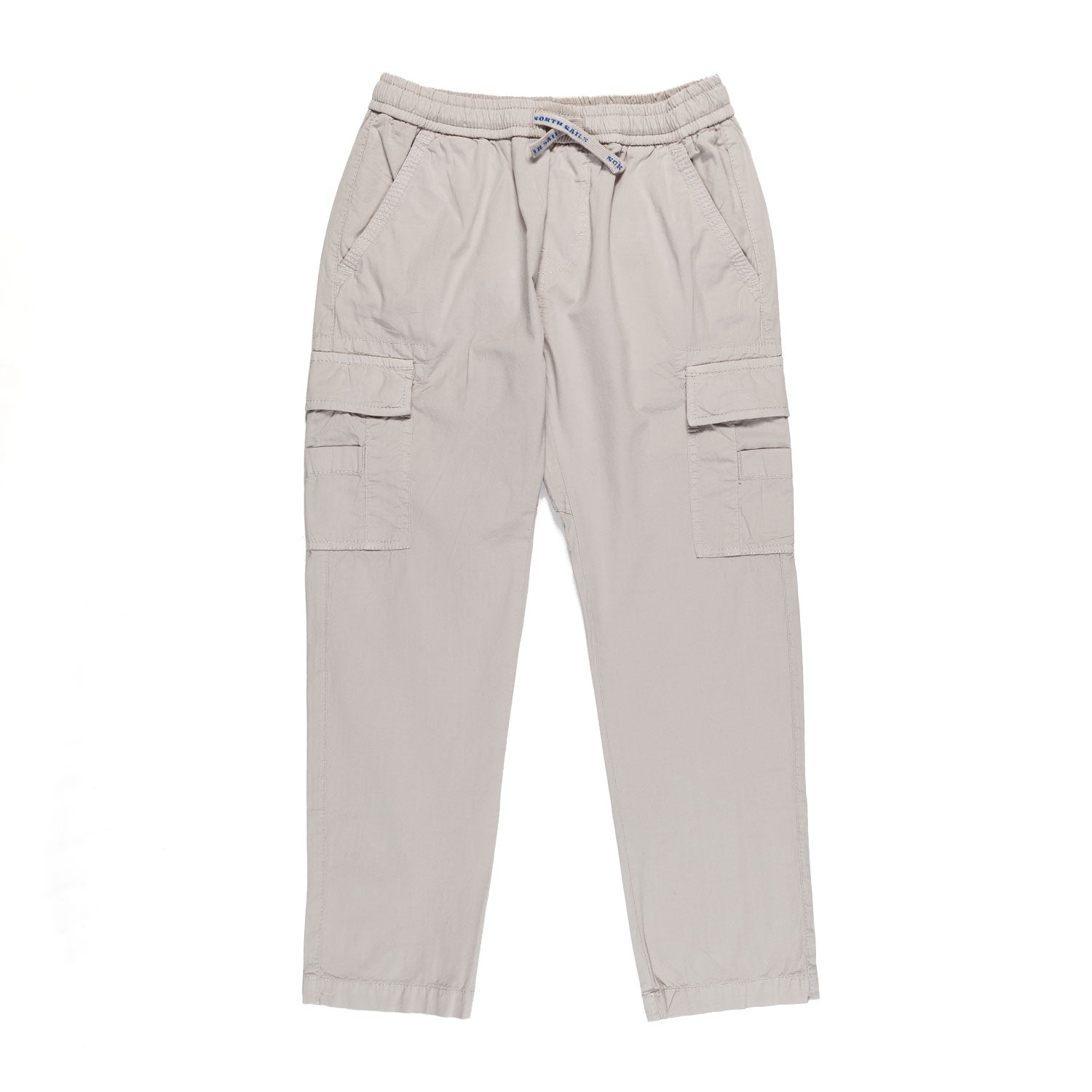 PANTALONE CARGO GRIGIO CHIARO CON PATCH LOGO BLU - annameglio.com abbigliamento moda