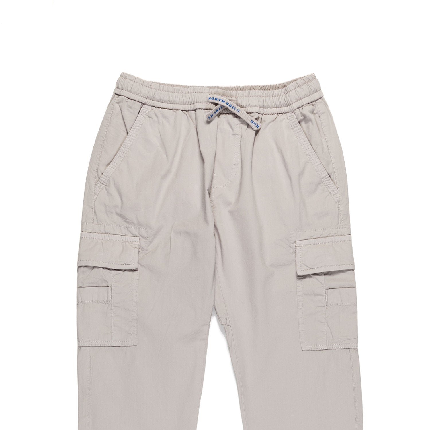 PANTALONE CARGO GRIGIO CHIARO CON PATCH LOGO BLU - annameglio.com abbigliamento moda