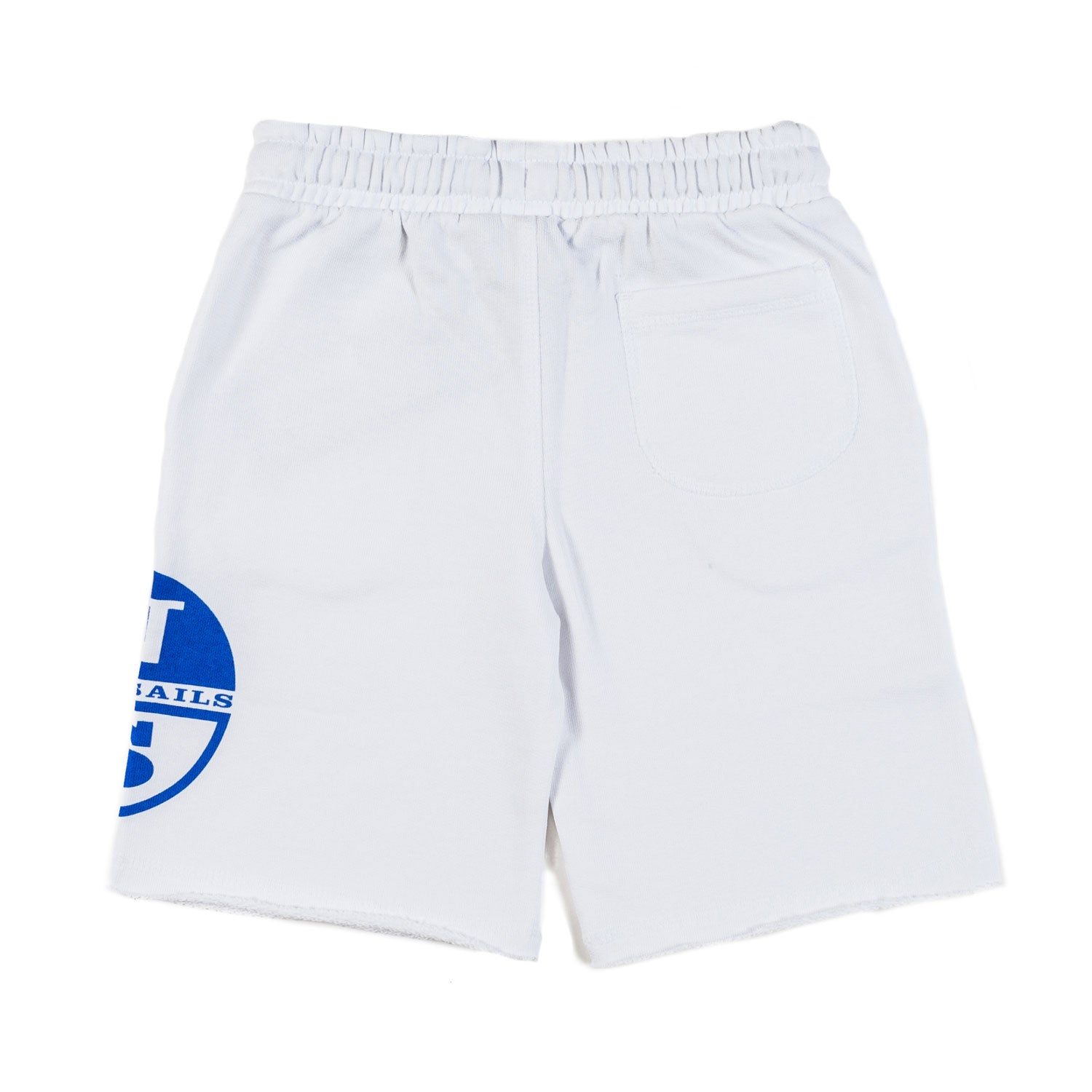 SHORTS FELPA BIANCO CON MAXI LOGO AZZURRO - annameglio.com abbigliamento moda