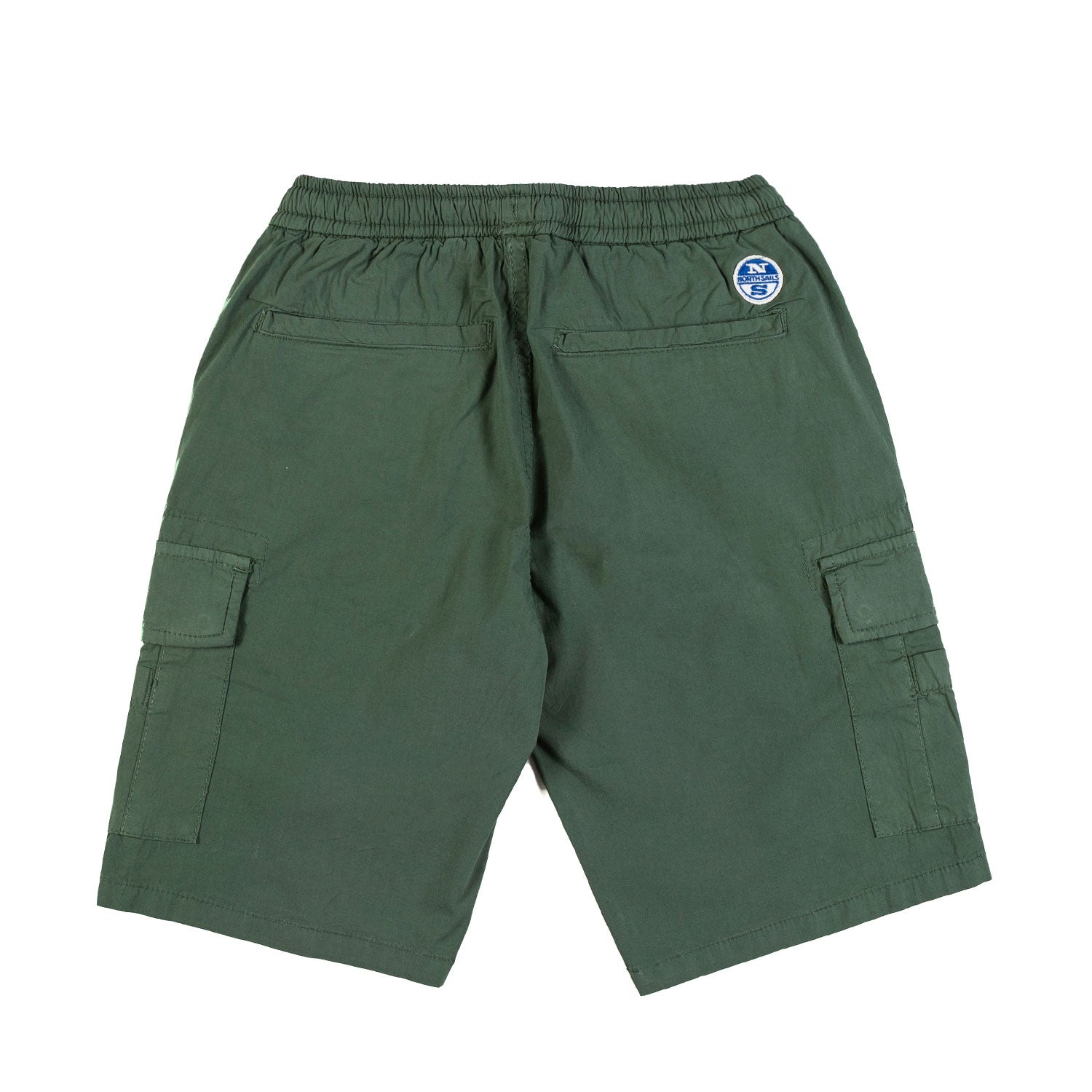 BERMUDA CARGO VERDE MILITARE CON PATCH LOGO BLU - annameglio.com abbigliamento moda