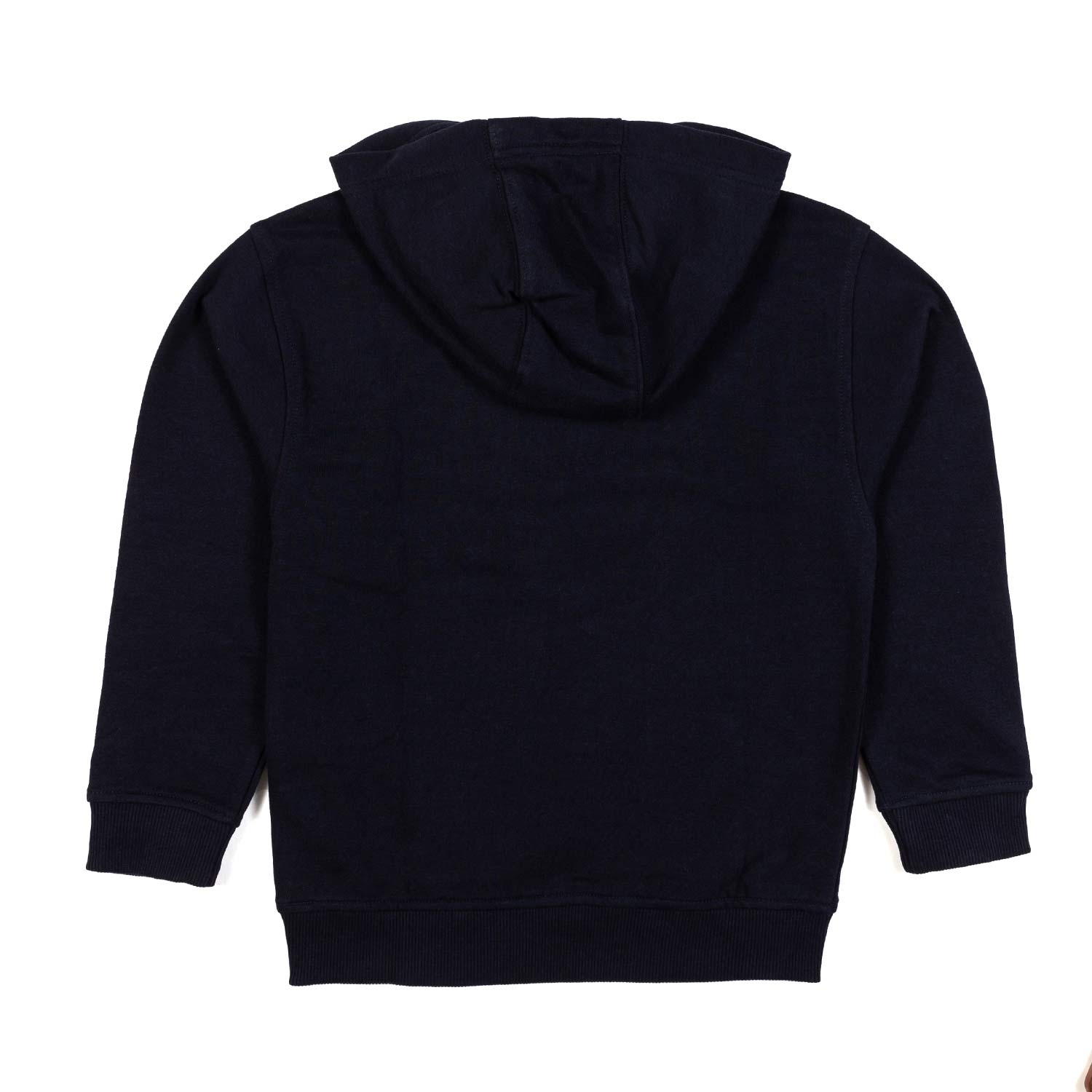 FELPA HOODIE BLU NAVY CON LOGO VELLUTO ROSSO - annameglio.com abbigliamento moda