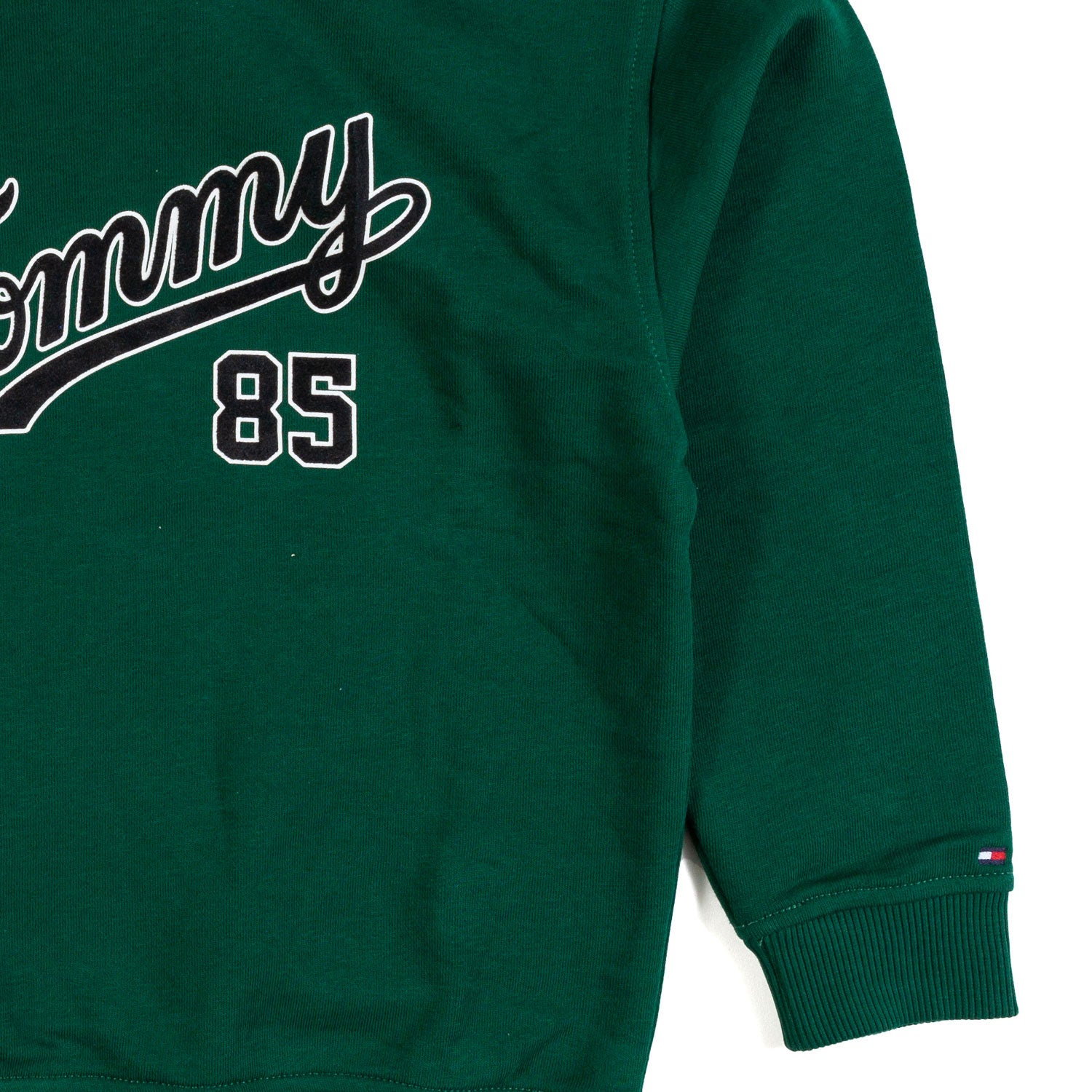 FELPA HOODIE VERDE PRATO CON LOGO TOMMY IN SPUGNA - annameglio.com abbigliamento moda