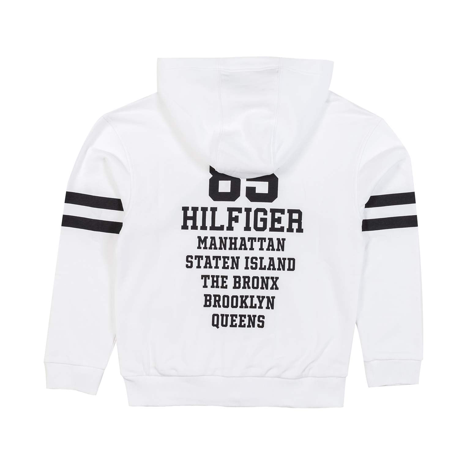 FELPA HOODIE BIANCA CON STAMPE NERE E ZIP - annameglio.com abbigliamento moda