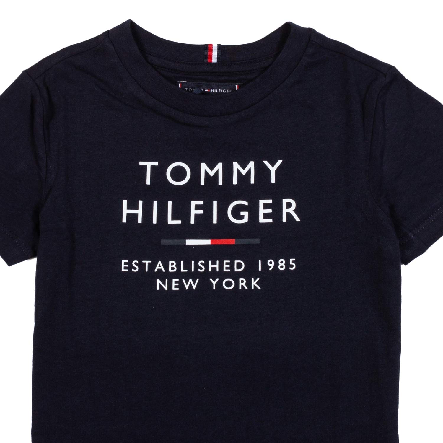 T-SHIRT BLU NAVY CON LOGO E LETTERING BIANCHI - annameglio.com abbigliamento moda