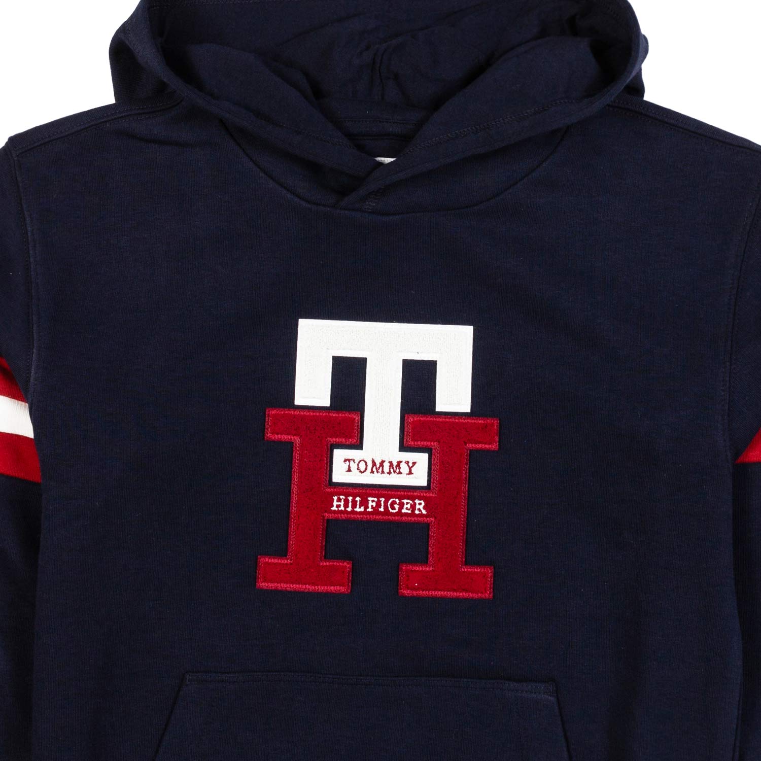 FELPA HOODIE BLU NAVY CON LOGO TH IN SPUGNA - annameglio.com abbigliamento moda