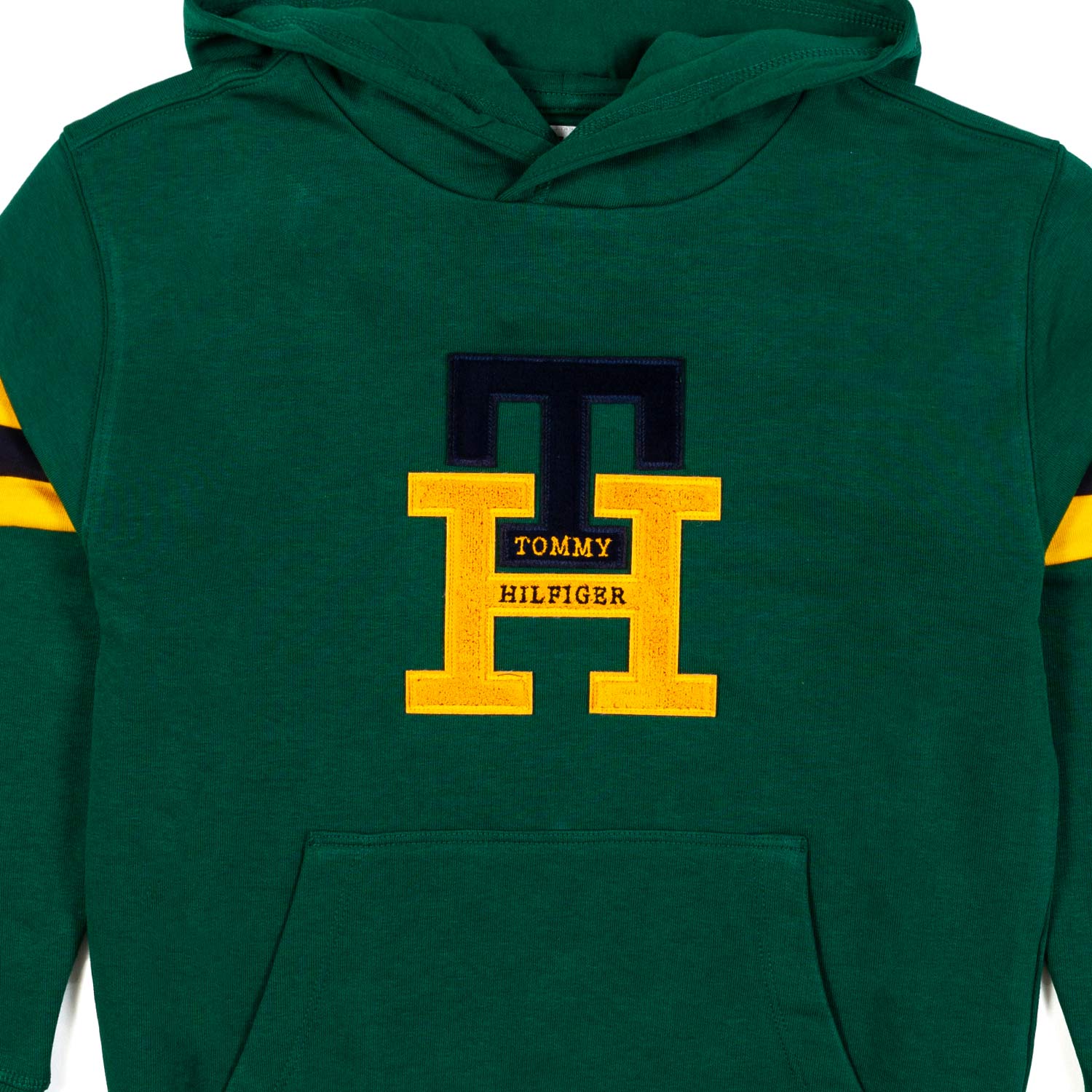 FELPA HOODIE VERDE PRATO CON LOGO TH IN SPUGNA - annameglio.com abbigliamento moda