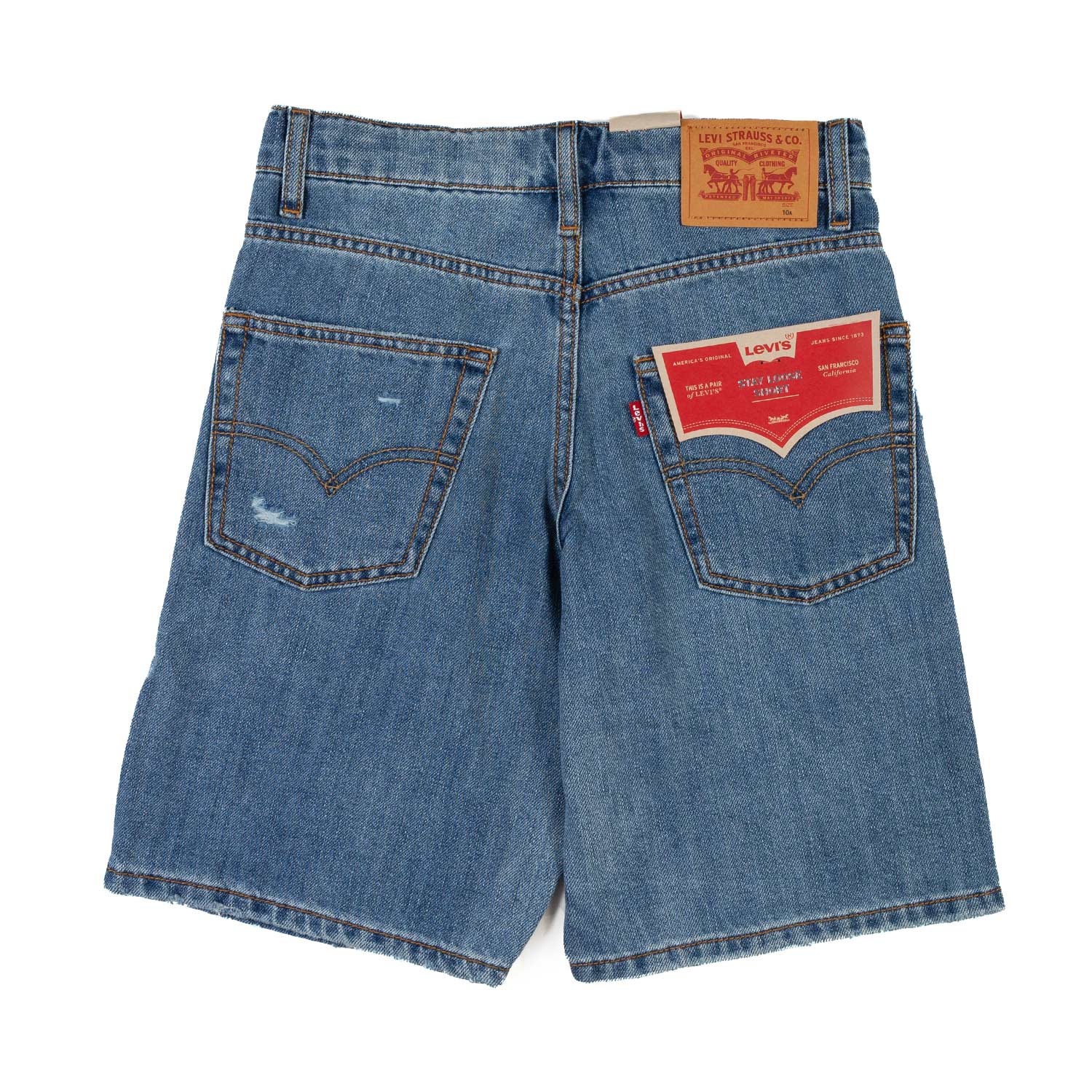 SHORTS DENIM STAY LOOSE BLU MEDIO CON STRAPPI - annameglio.com abbigliamento moda