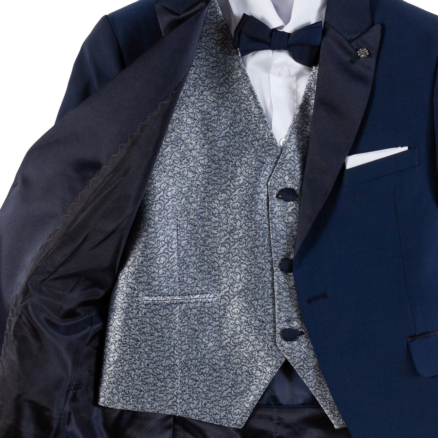 COMPLETO BLU CON GILET GRIGIO E CAMICIA BIANCA - annameglio.com abbigliamento moda