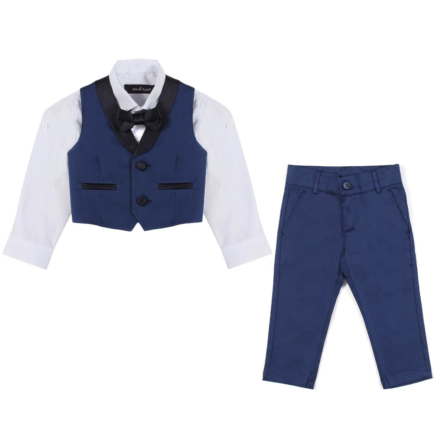 COMPLETO BLU INDACO CON CAMICIA BIANCA BAMBINO - annameglio.com abbigliamento moda