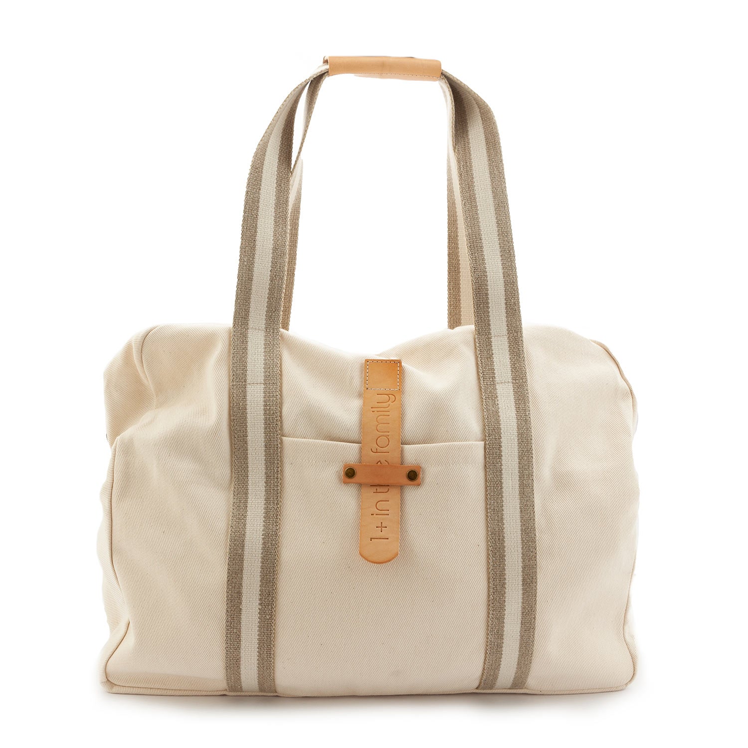 BORSA FASCIATOIO IN TWILL AVORIO E BEIGE - annameglio.com abbigliamento moda