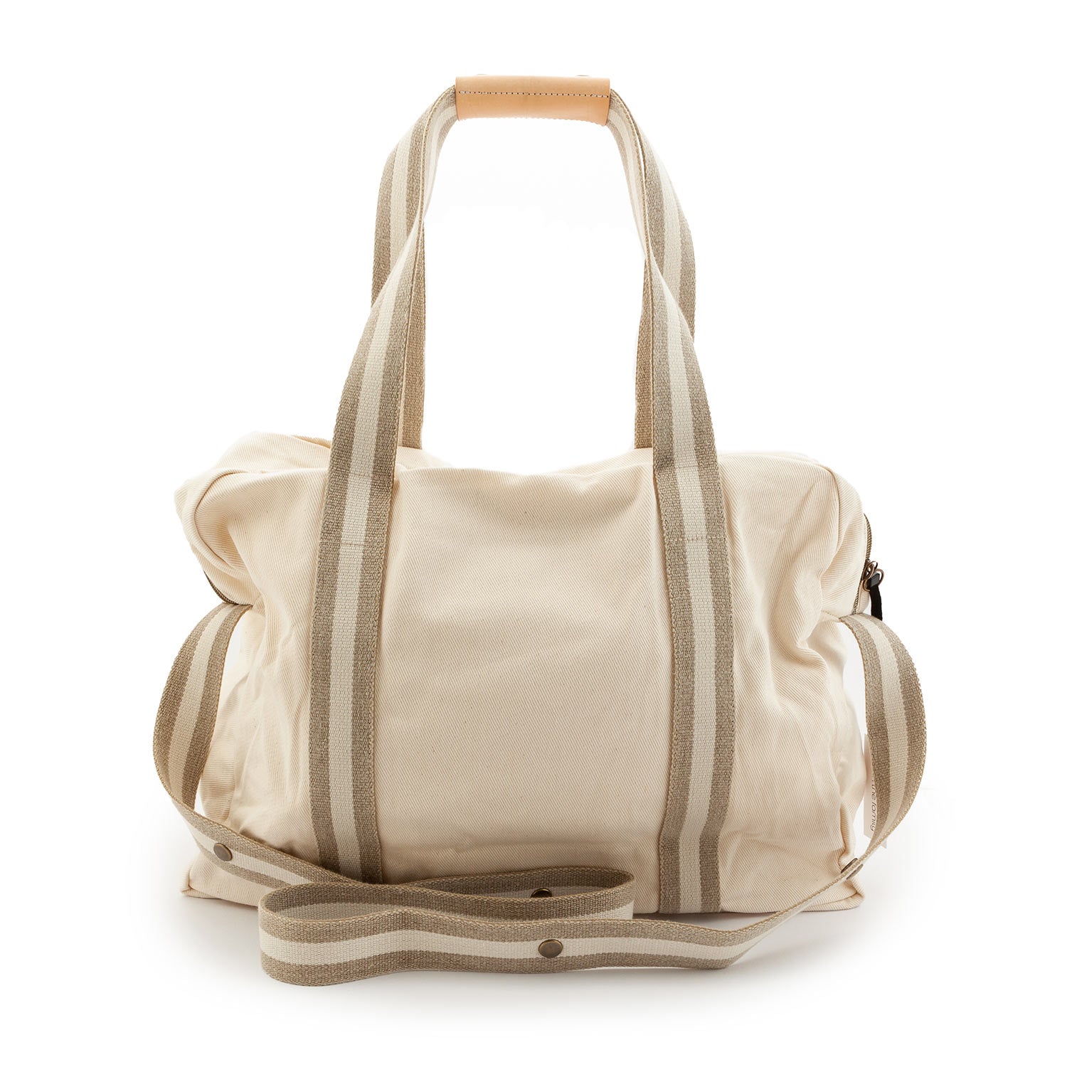 BORSA FASCIATOIO IN TWILL AVORIO E BEIGE - annameglio.com abbigliamento moda