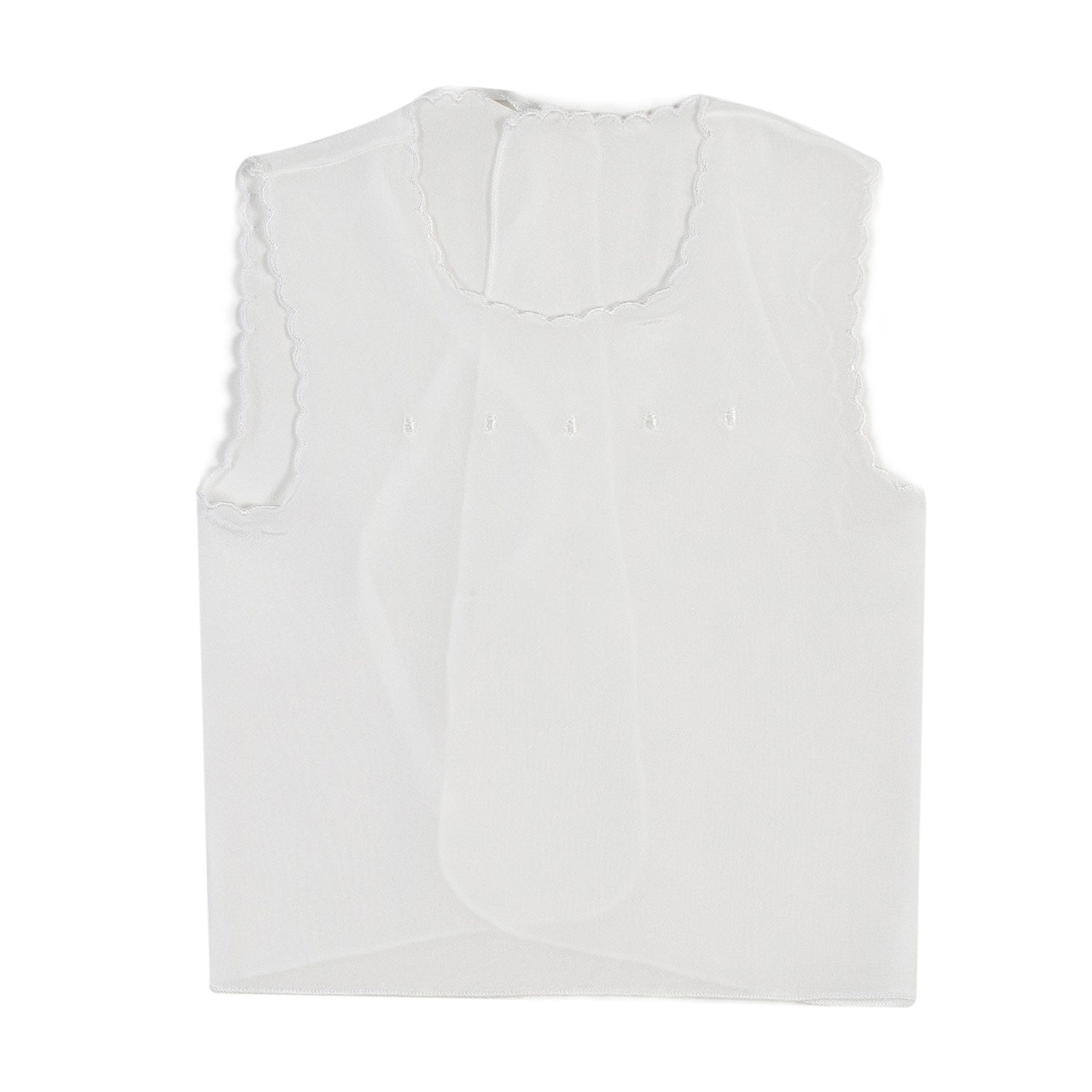 CAMICINO BIANCO PANNA CON RICAMI IN TONO UNISEX - annameglio.com abbigliamento moda
