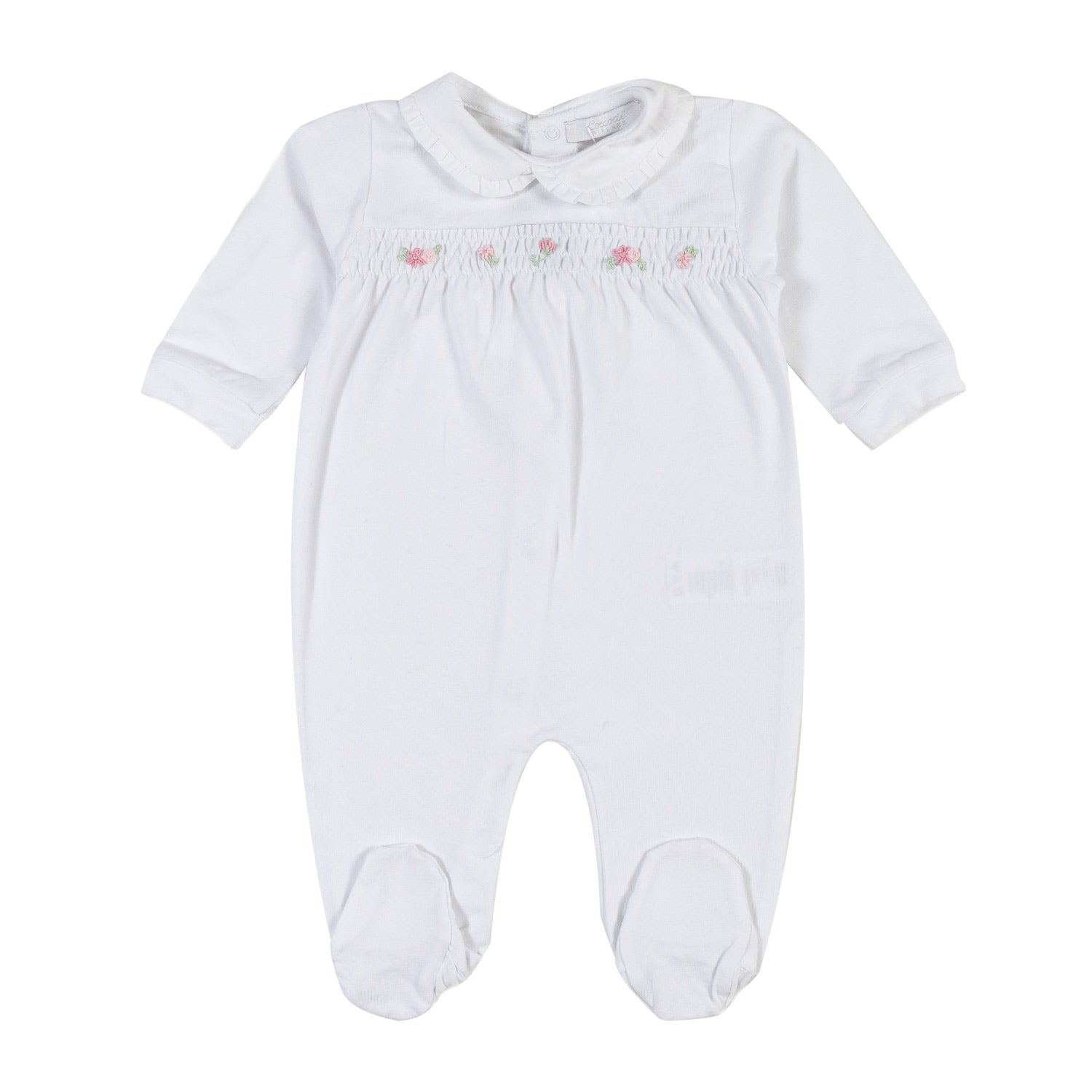 TUTINA BIANCA CON FIORELLINI RICAMATI NEONATA - annameglio.com abbigliamento moda