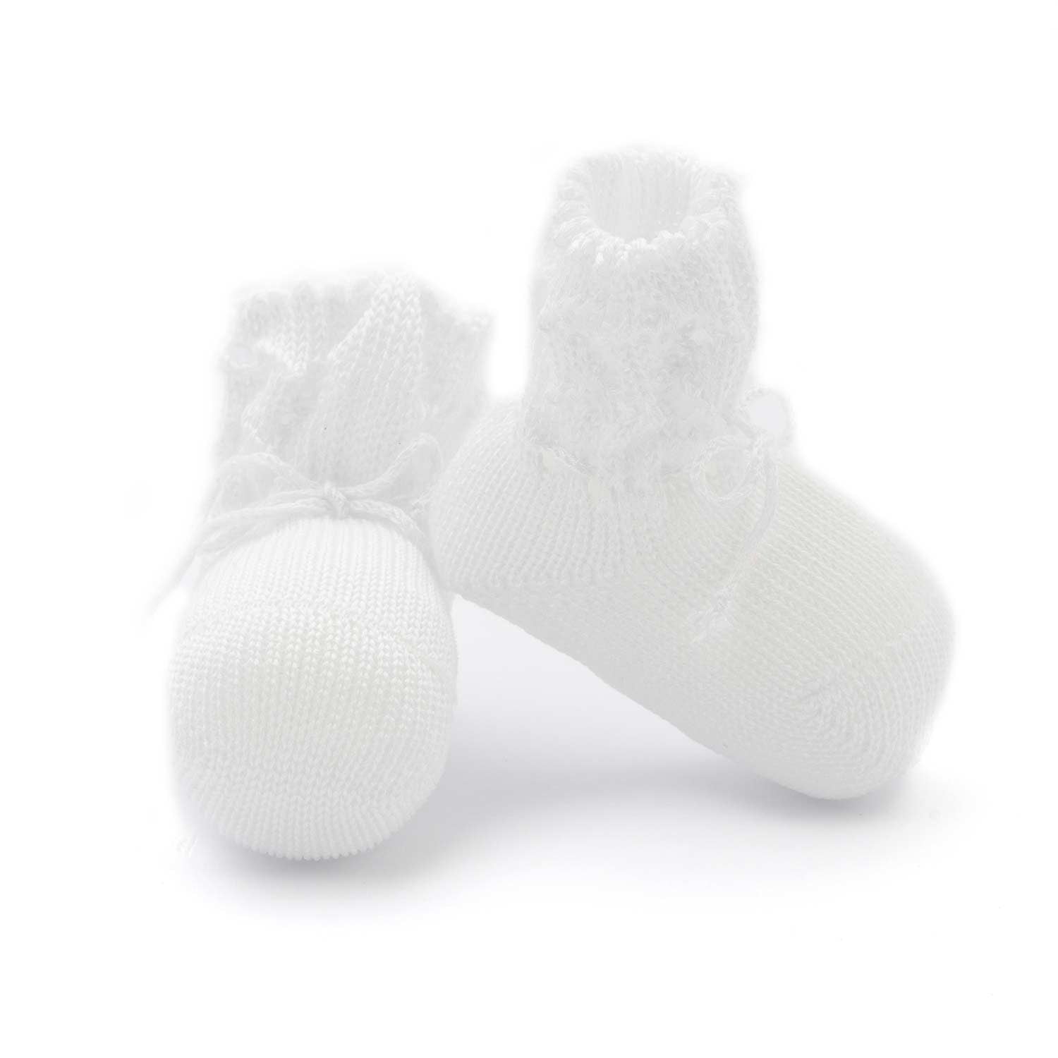 SCARPINA NASCITA IN TRICOT BIANCO UNISEX - annameglio.com abbigliamento moda