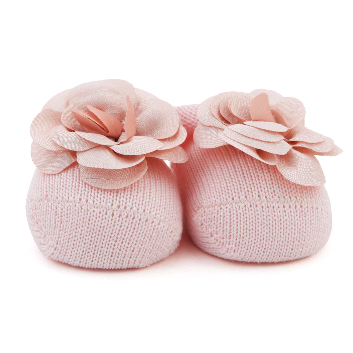 BABBUCCE TRICOT ROSA CON FIORE NEONATA - annameglio.com abbigliamento moda