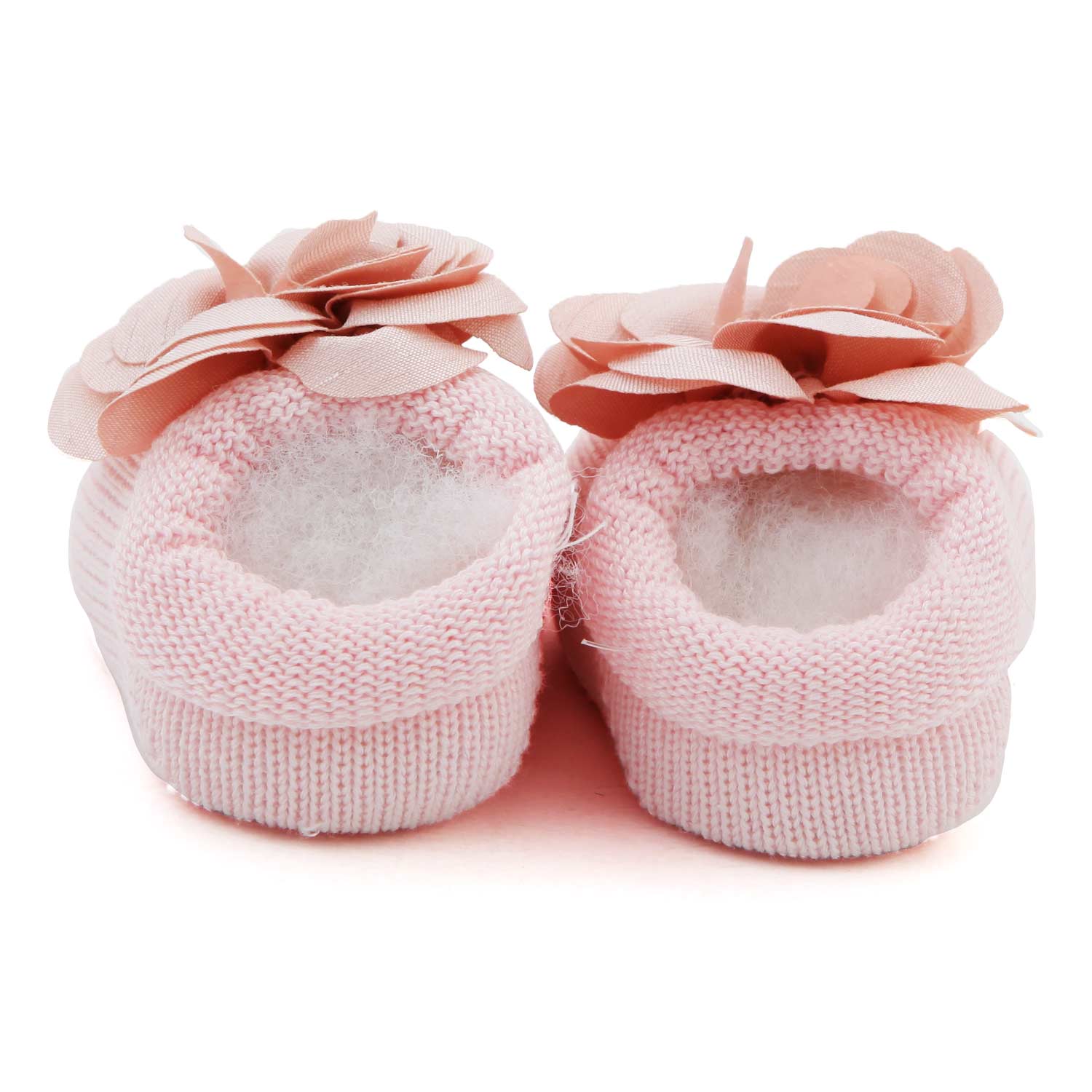 BABBUCCE TRICOT ROSA CON FIORE NEONATA - annameglio.com abbigliamento moda