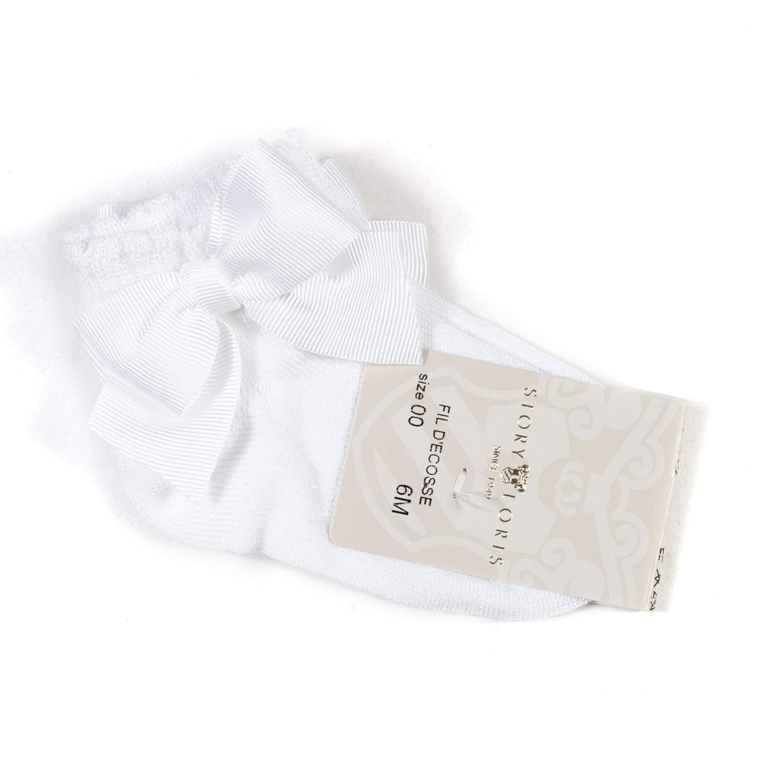 CALZA CORTA BIANCA CON FIOCCO BIMBA E NEONATA - annameglio.com abbigliamento moda