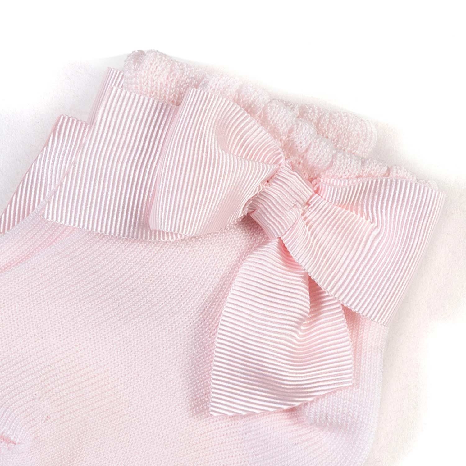 CALZA CORTA ROSA CON FIOCCO BIMBA E NEONATA - annameglio.com abbigliamento moda