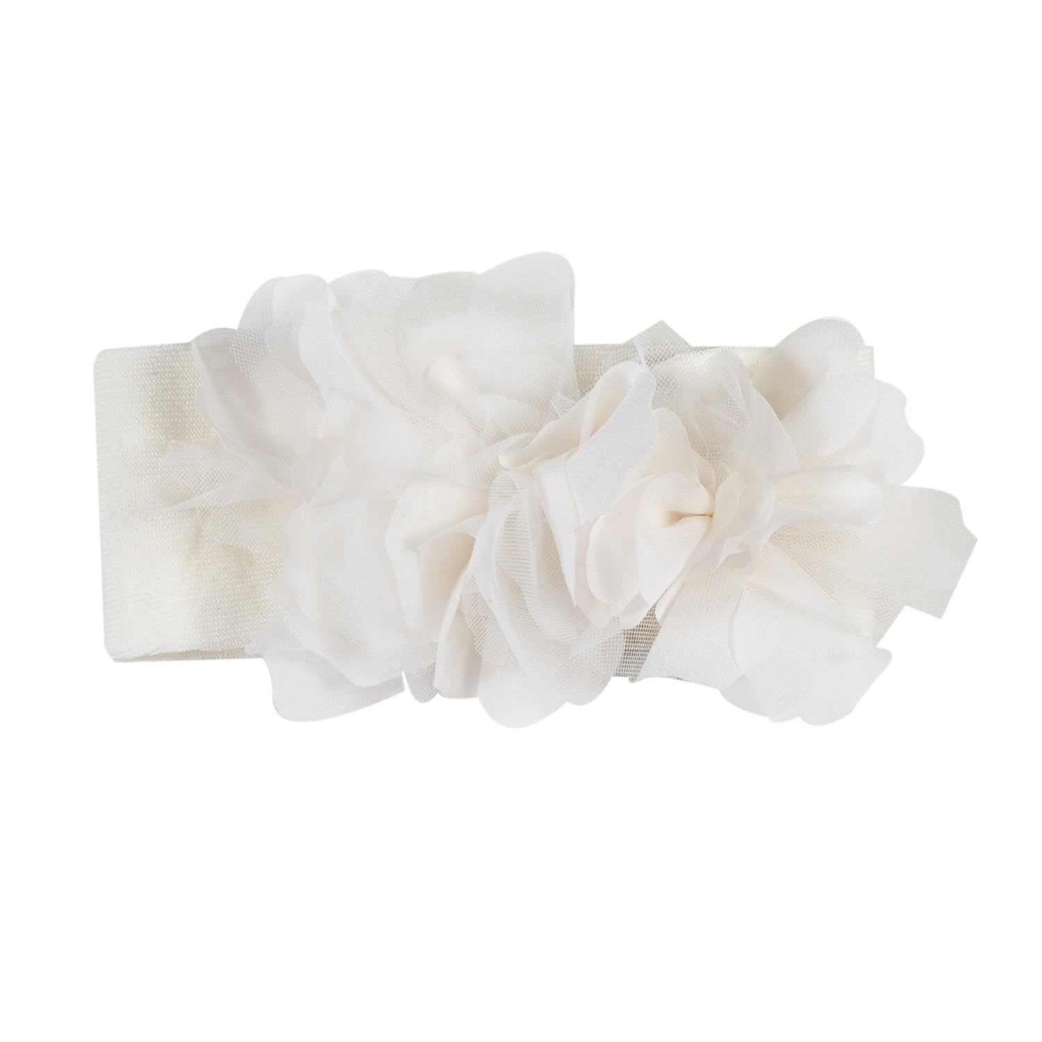 FASCIA CAPELLI BIANCO LATTE CON FIORI BAMBINA - annameglio.com abbigliamento moda