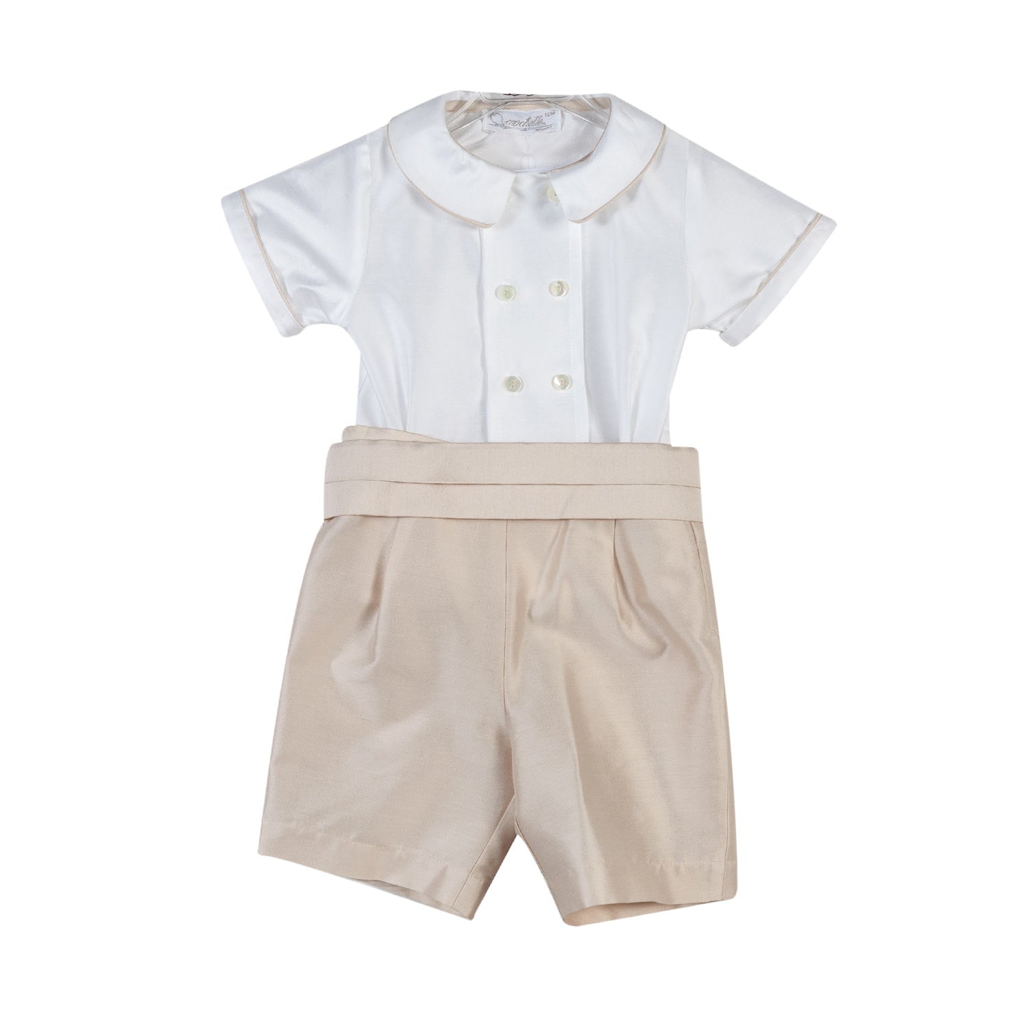 COMPLETINO CERIMONIA BIANCO E BEIGE NEONATO - annameglio.com abbigliamento moda