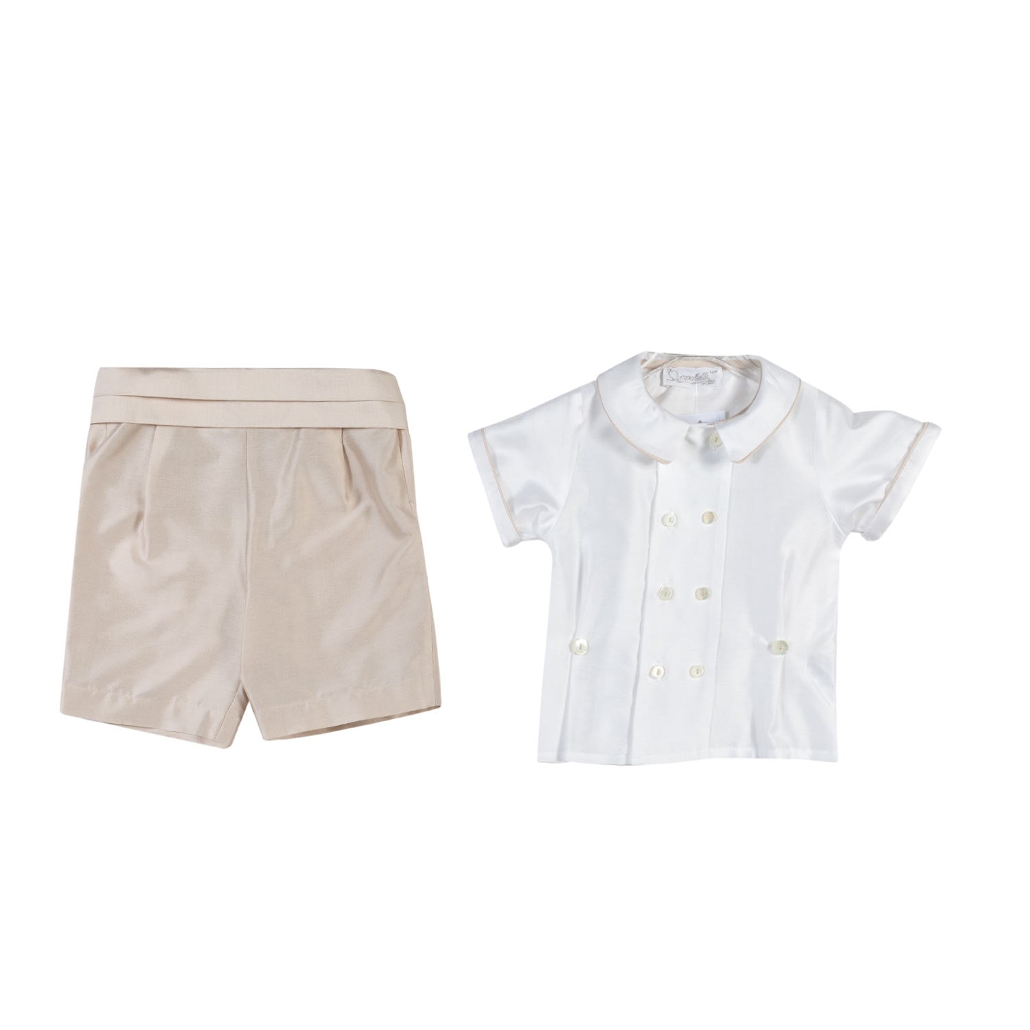 COMPLETINO CERIMONIA BIANCO E BEIGE NEONATO - annameglio.com abbigliamento moda