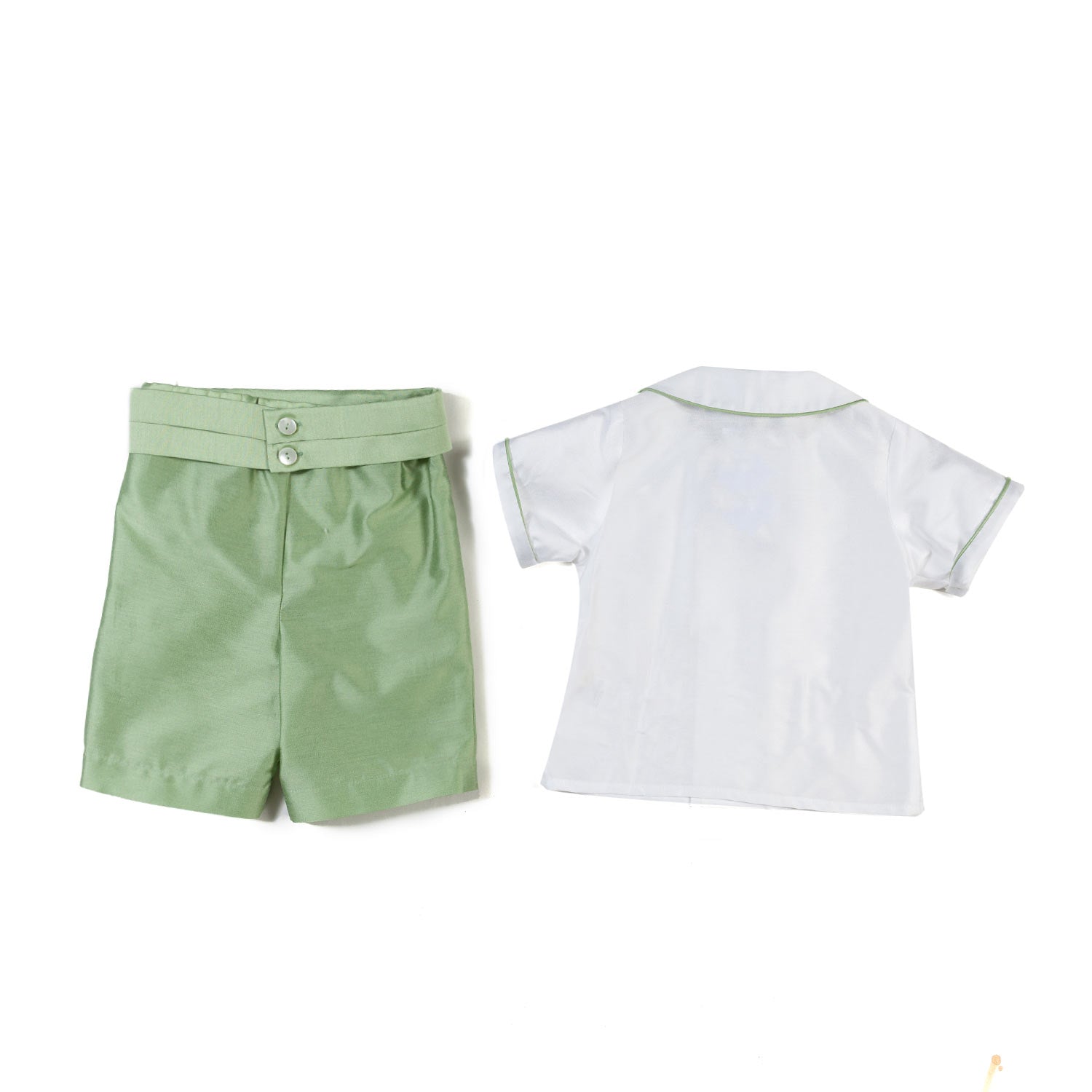 COMPLETINO CERIMONIA BIANCO E VERDE SALVIA - annameglio.com abbigliamento moda