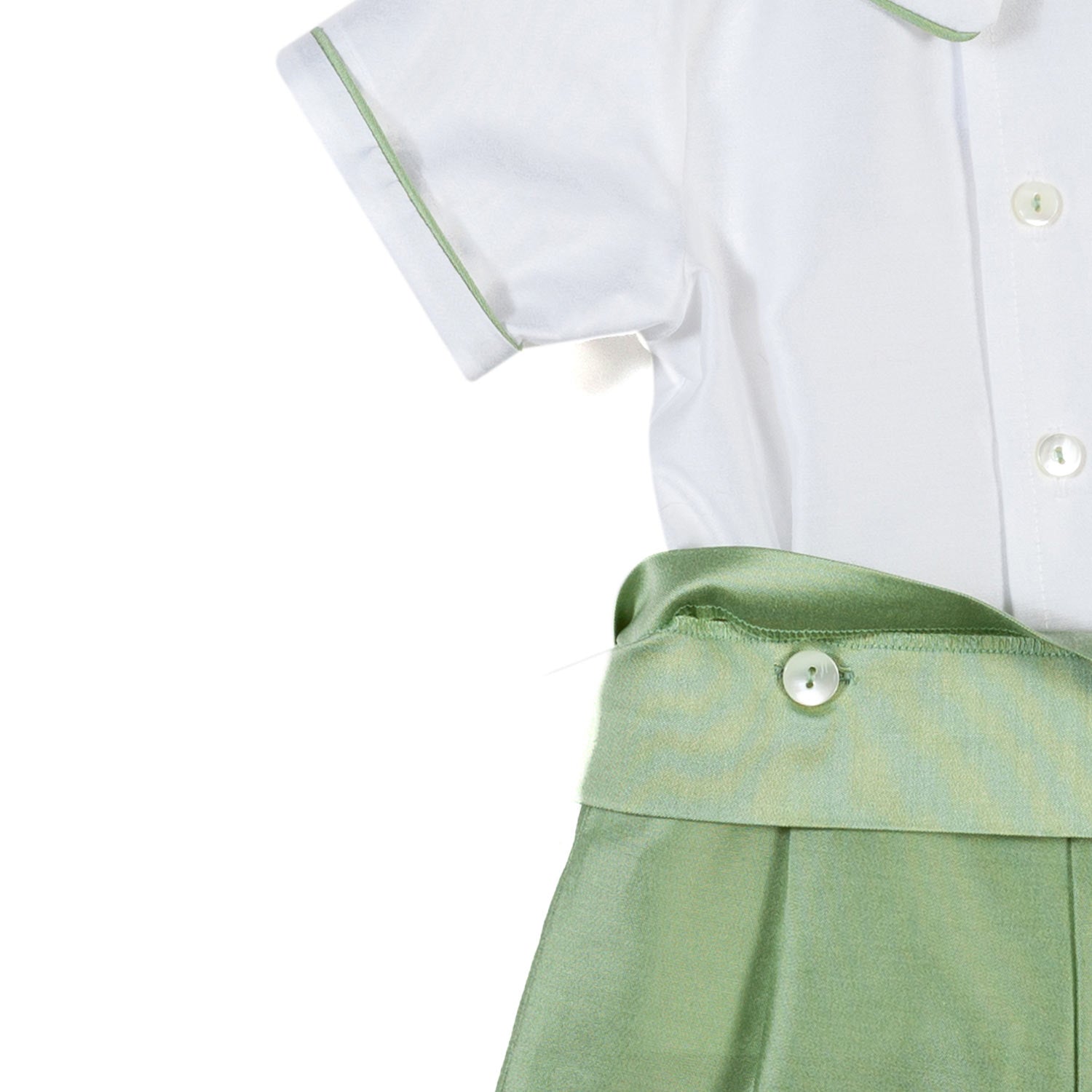 COMPLETINO CERIMONIA BIANCO E VERDE SALVIA - annameglio.com abbigliamento moda